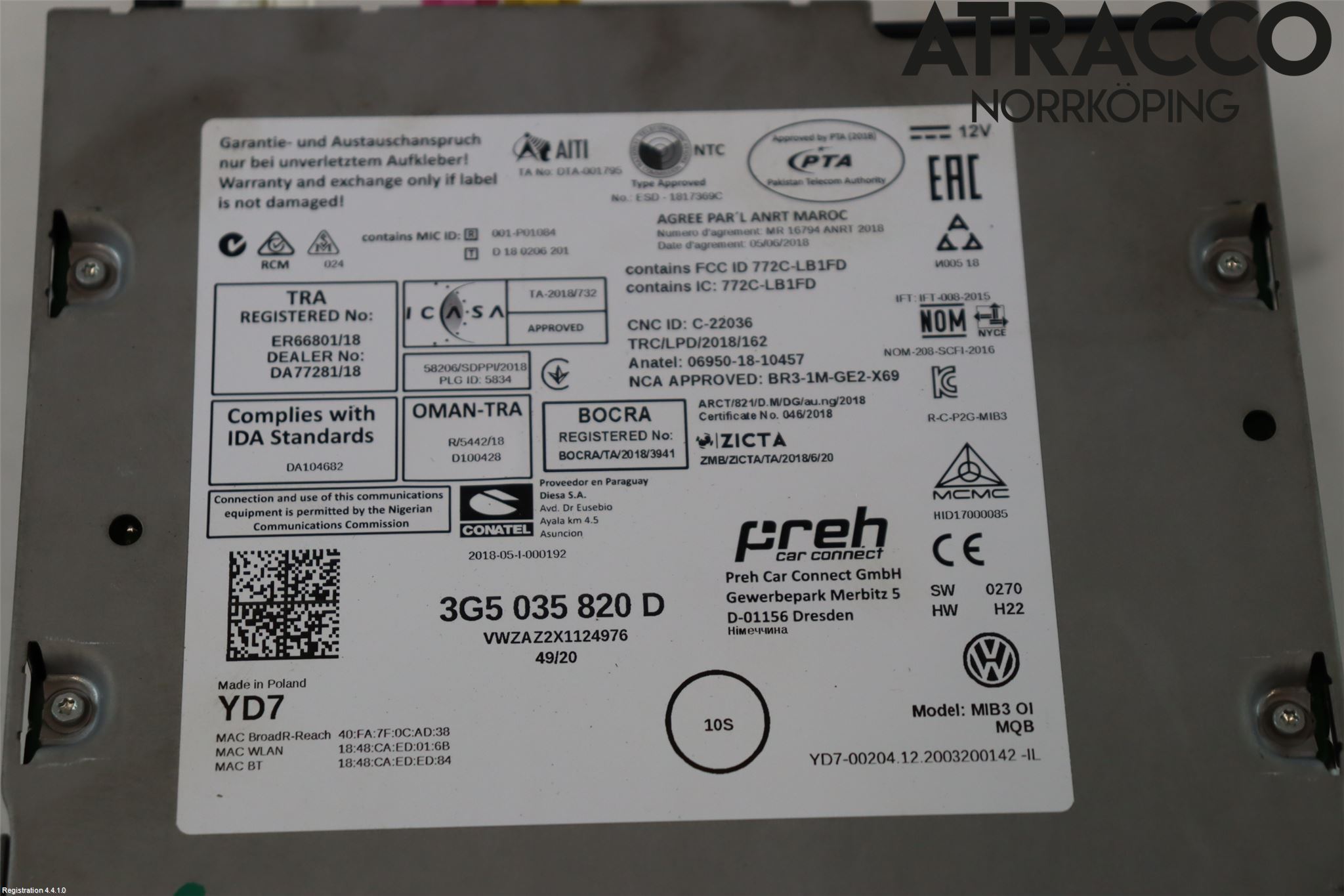 Volkswagen VW TIGUAN 16-24 Cd Radio - Multimediapanel