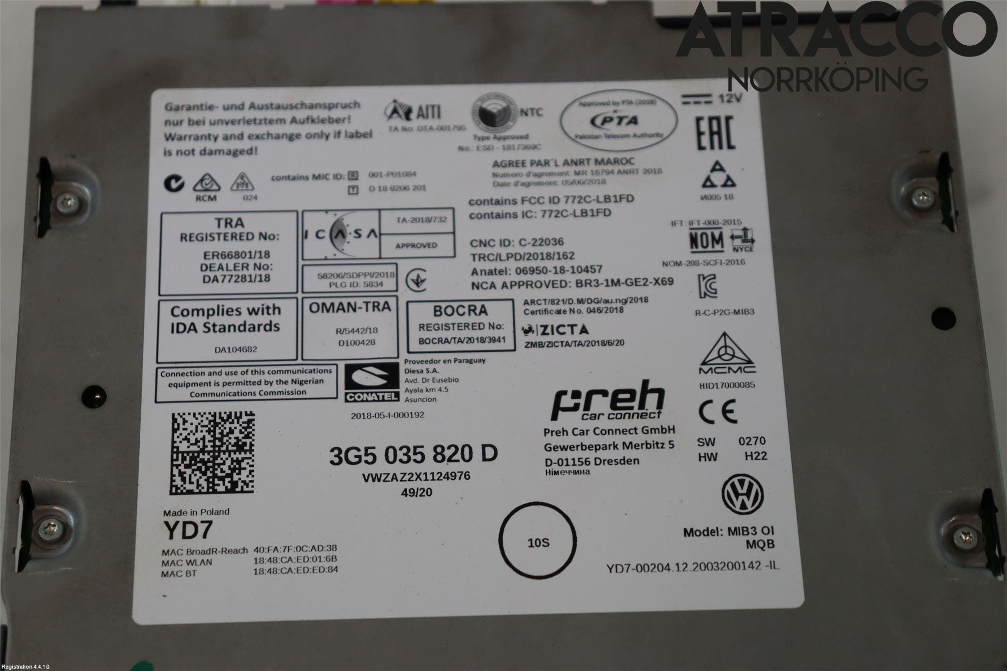 Volkswagen VW TIGUAN 16-24 Cd Radio - Multimediapanel