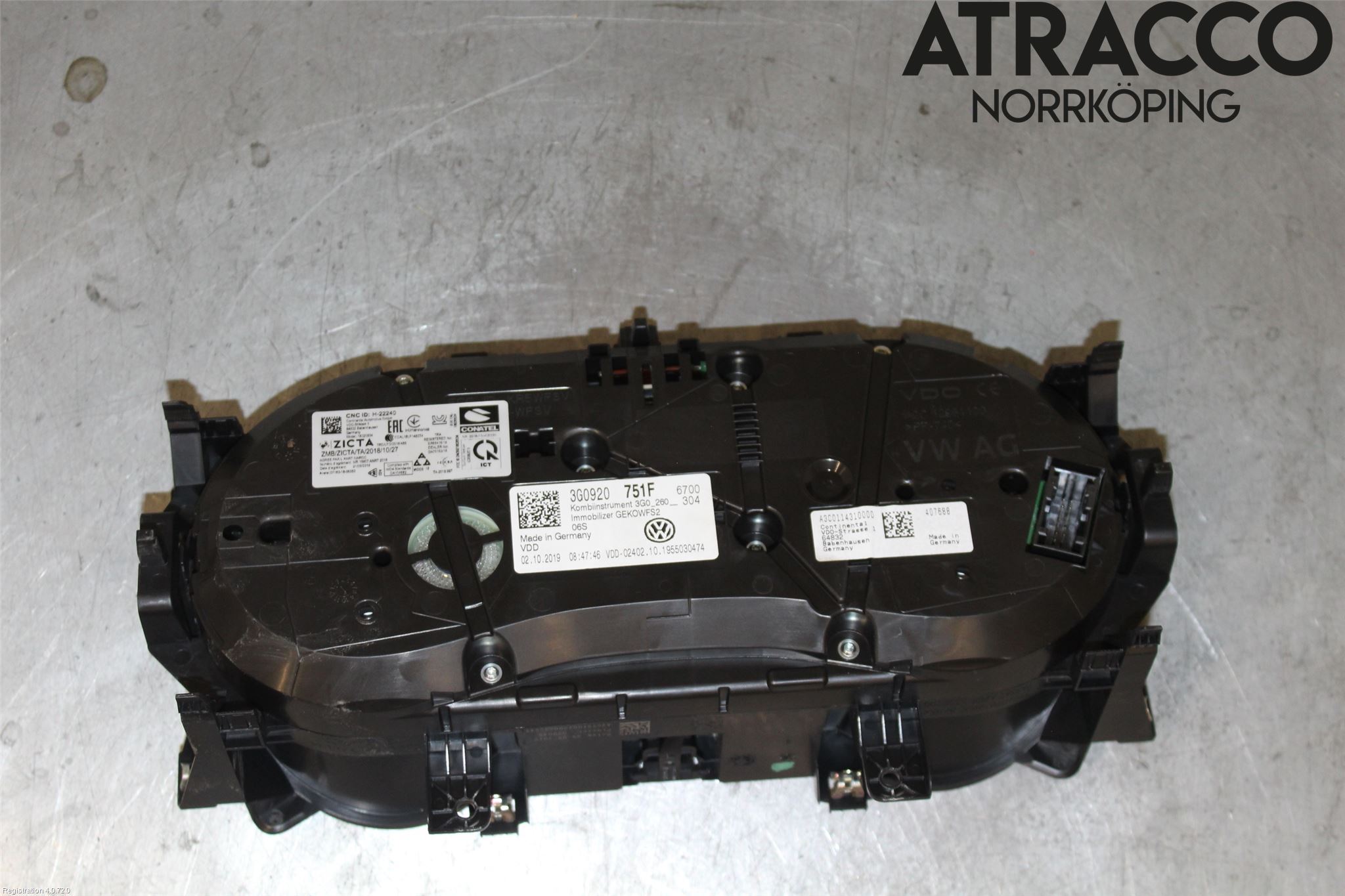 Volkswagen VW PASSAT 15-19 Instrument Komb