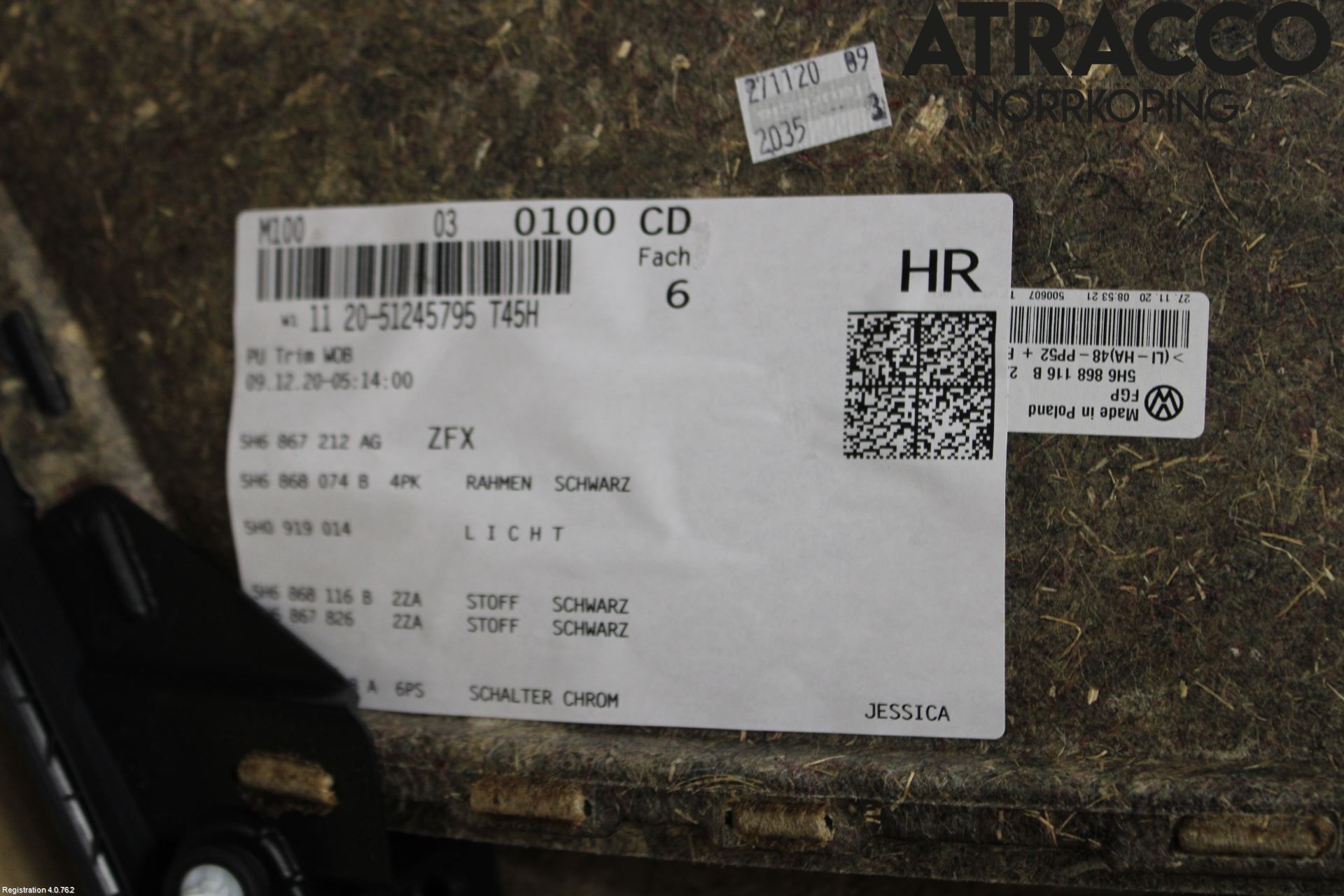 Volkswagen VW GOLF / E-GOLF VIII 20- Dörrklädsel Hö