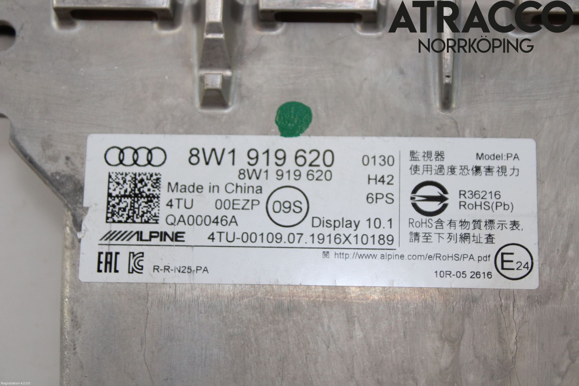 Audi A4/S4 B9 20- Bildskärm