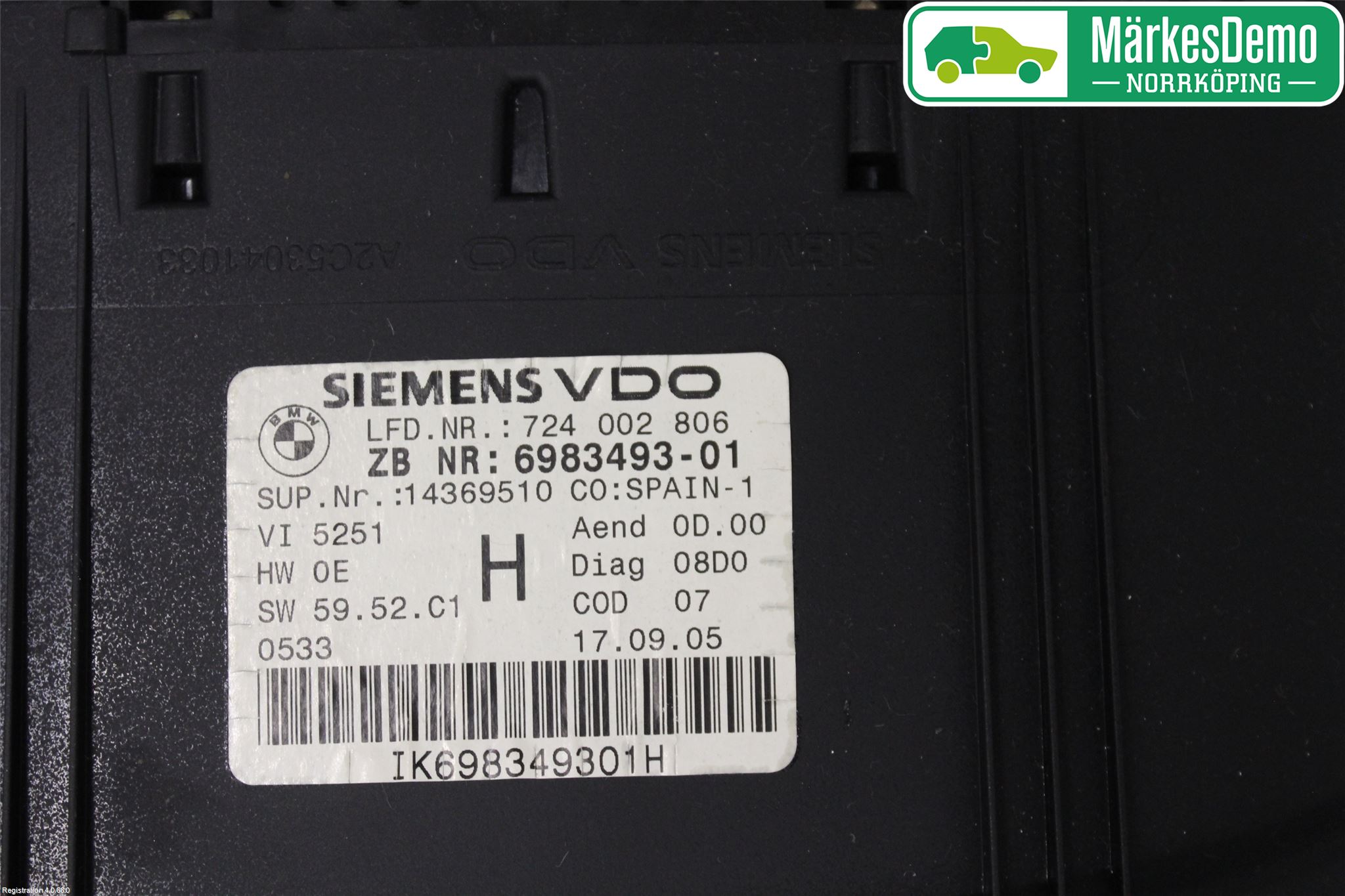 BMW 3 E90/91 SED/TOU 05-12 Instrument Komb