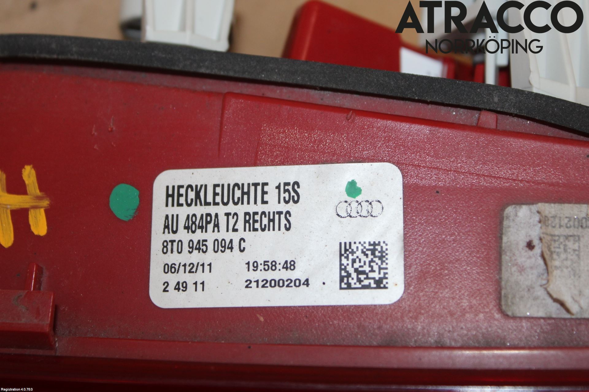 Audi A5 07-16 Bakljus Lucka Hö