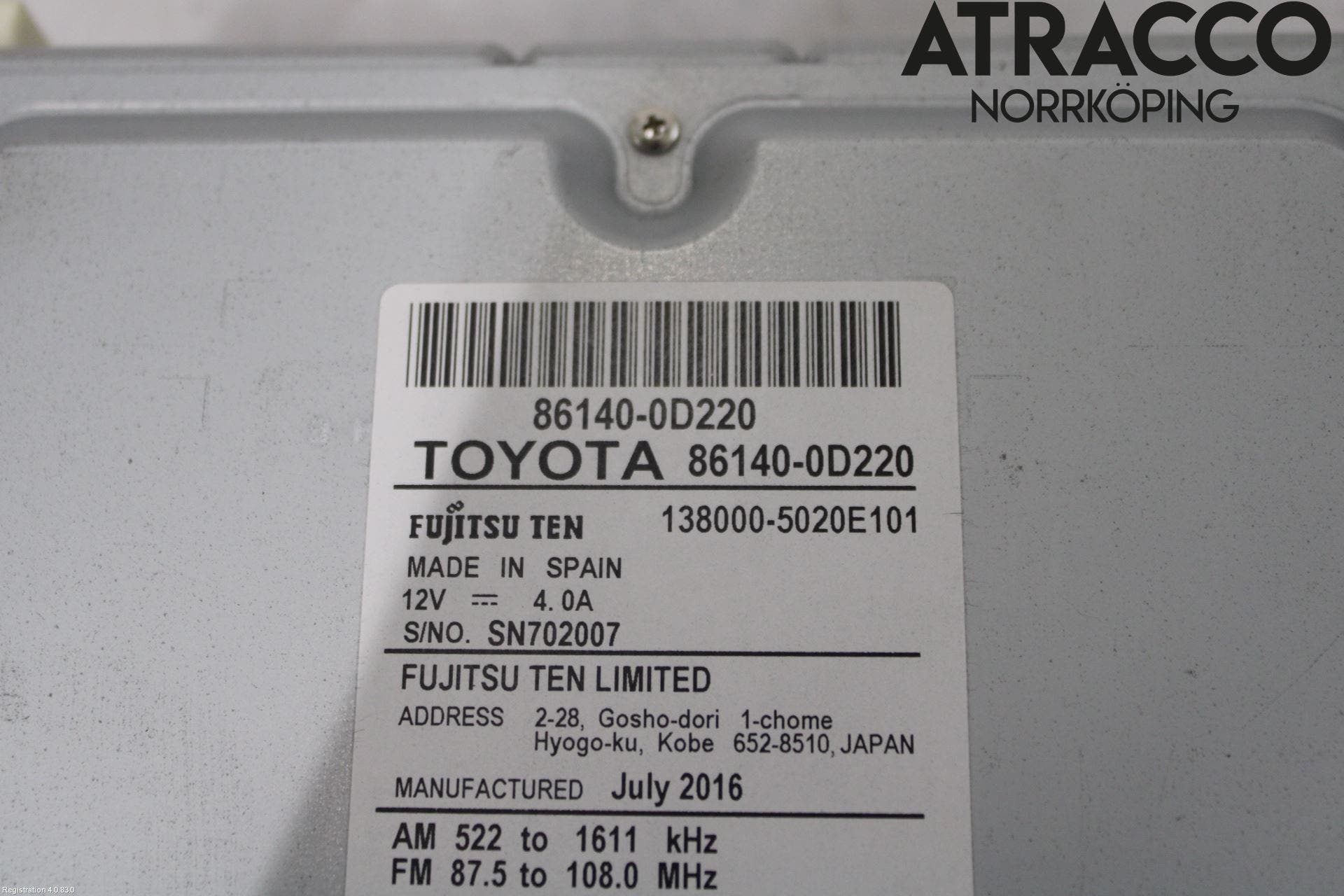 Toyota YARIS XP130 15-20 Cd Radio - Multimediapanel