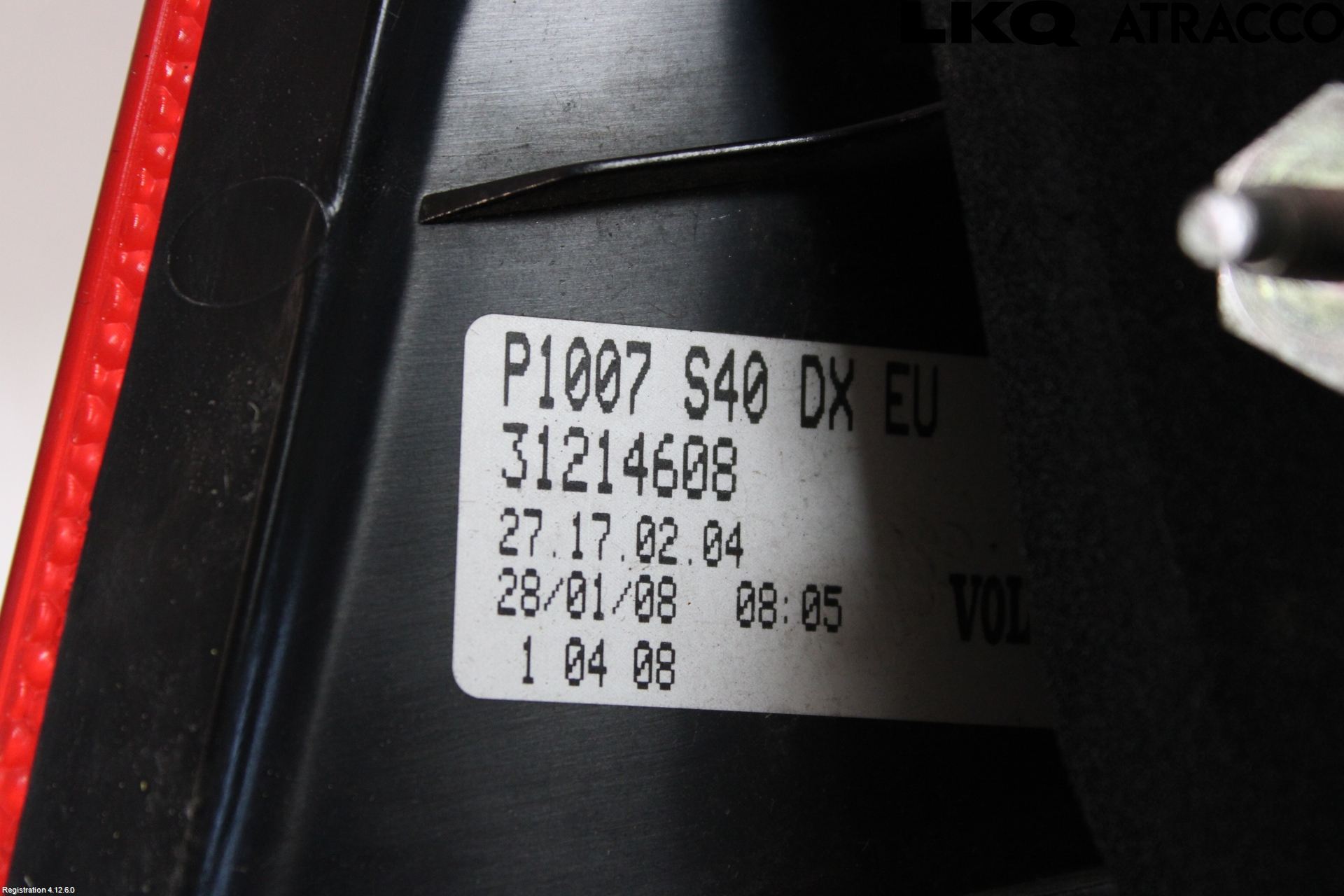 Volvo S40 08-12 Bakljus Höger