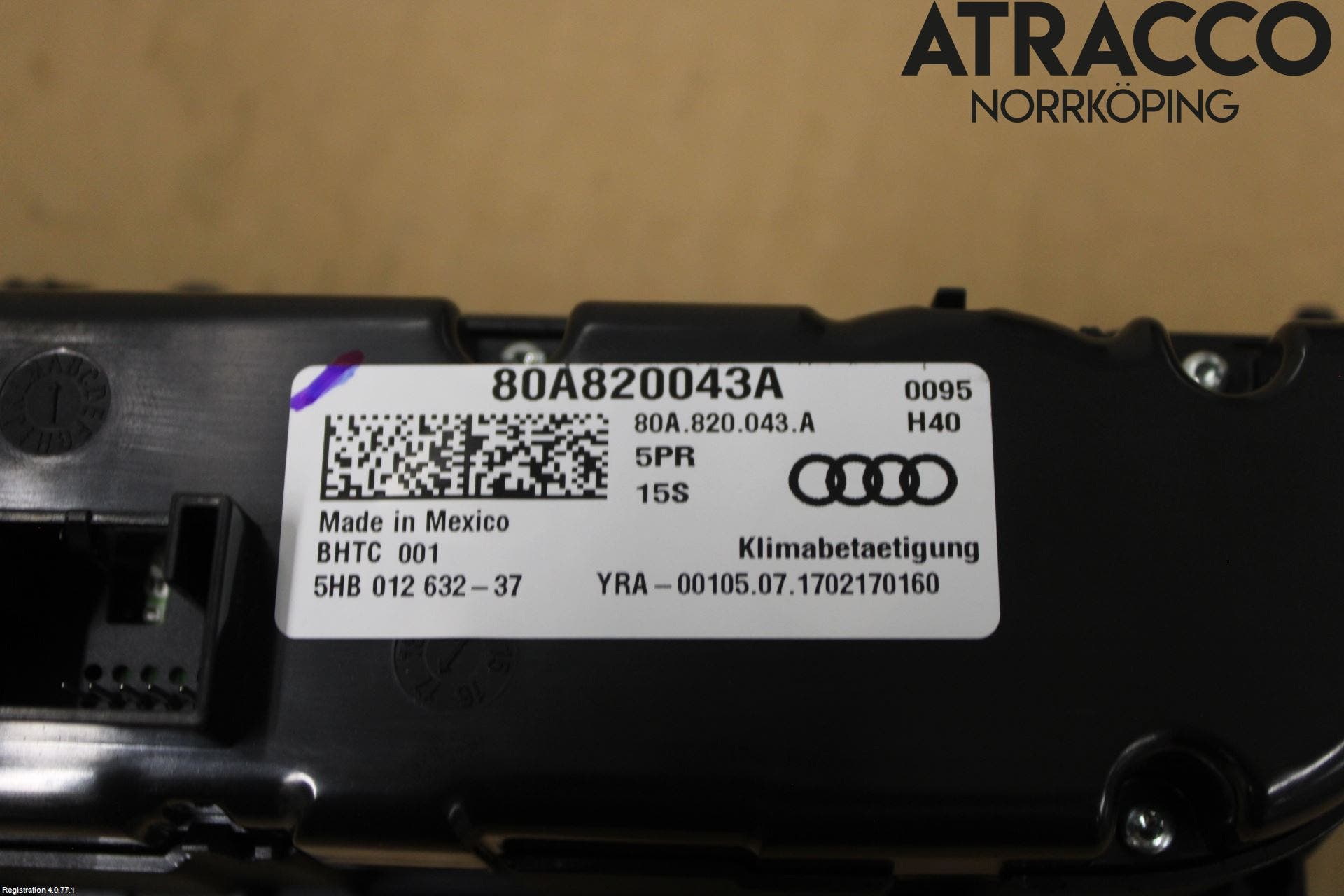 Audi Q5/SQ5 17- Värmereglage