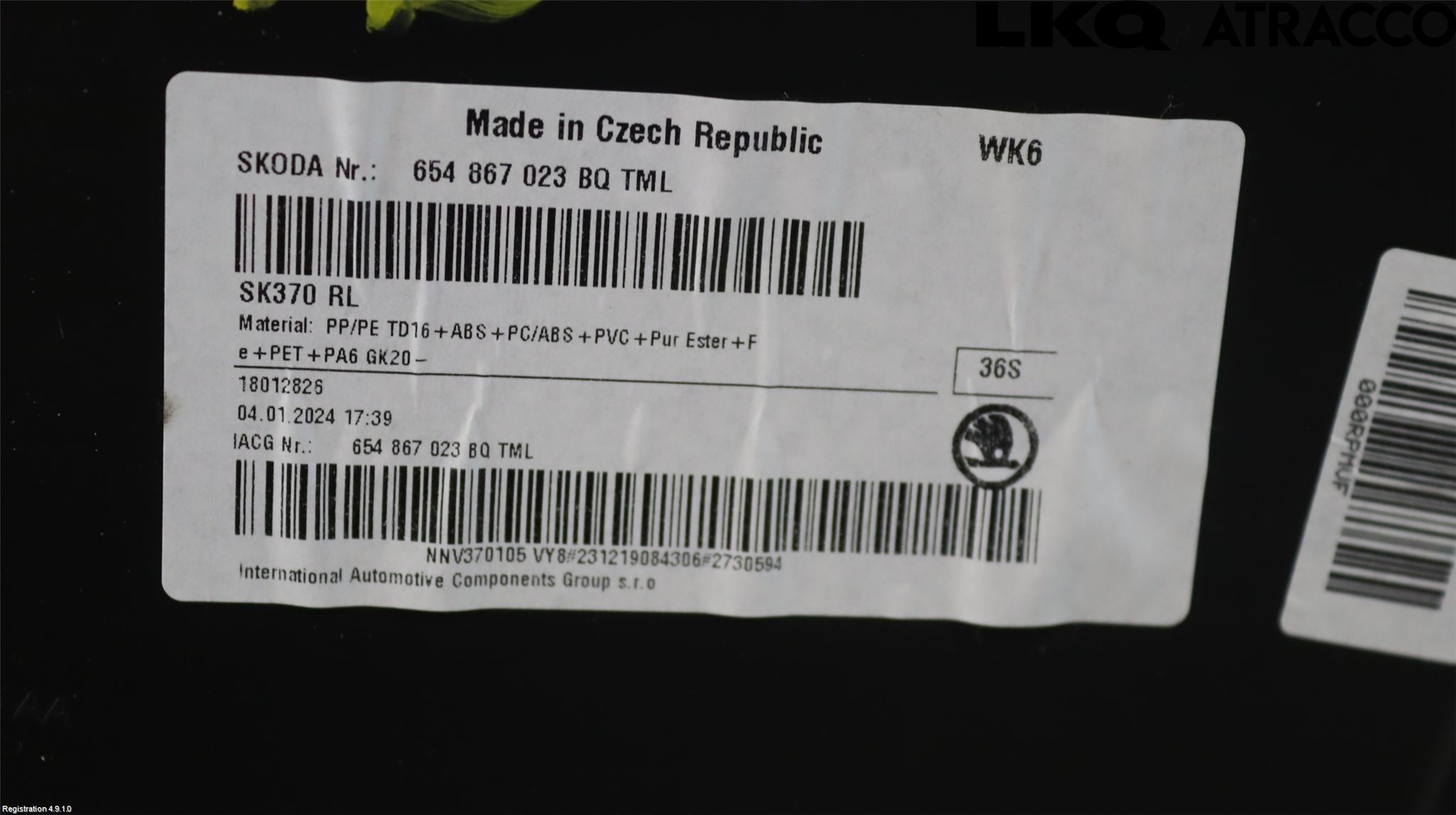 Skoda SCALA 19- Dörrklädsel Vä