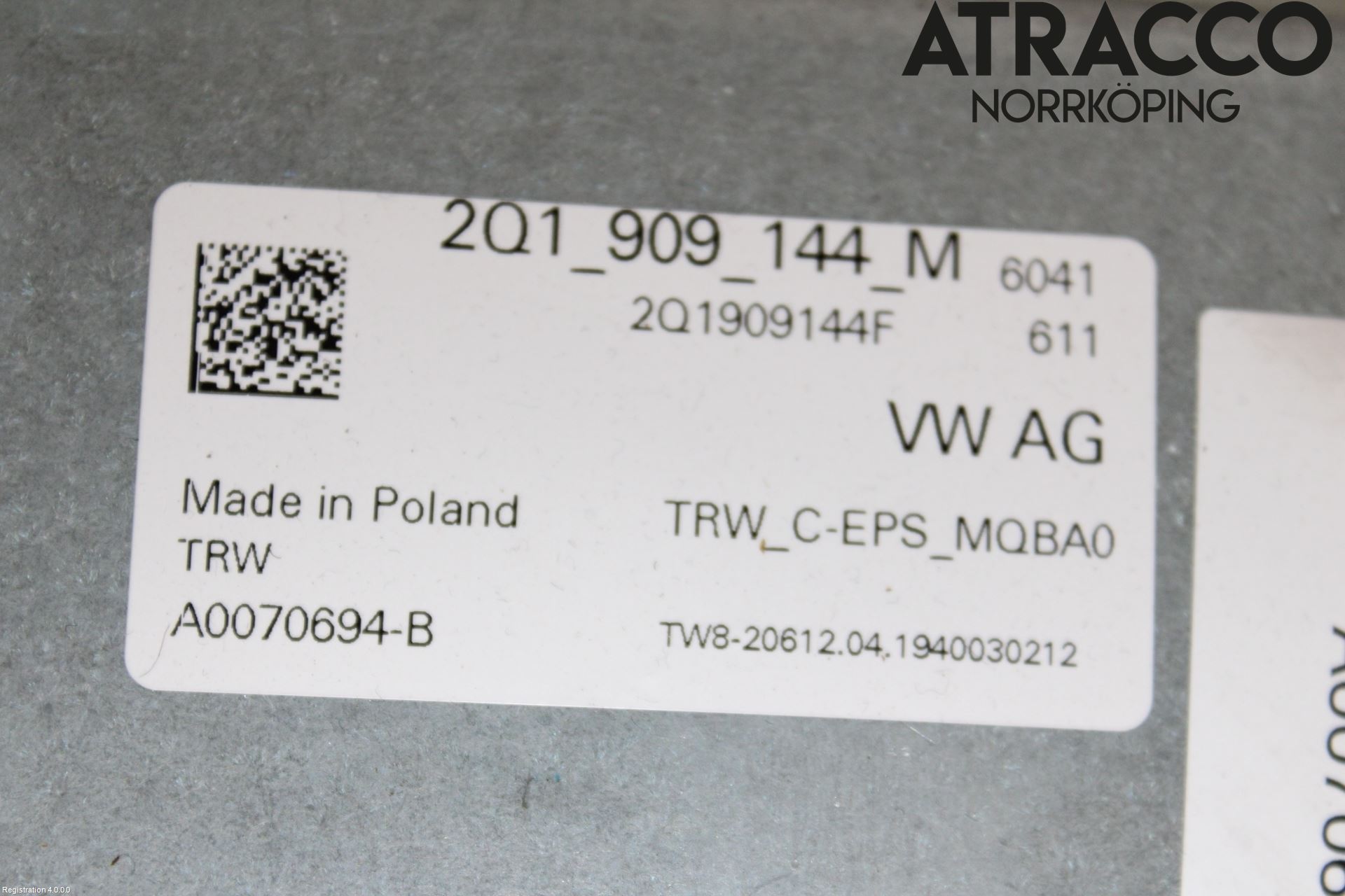 Volkswagen VW POLO VI 18->> Rattaxelagg Med Inb Servo