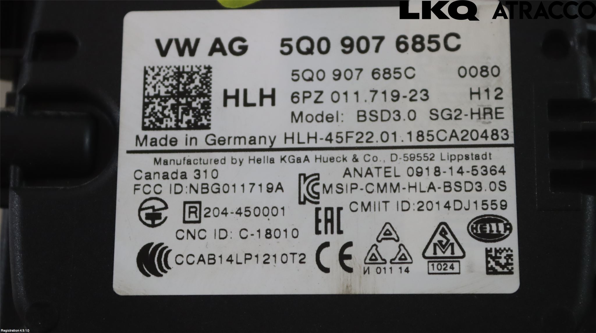 Skoda OCTAVIA (5E) 13-20 Sensor Aktivt Kollisionsskydd