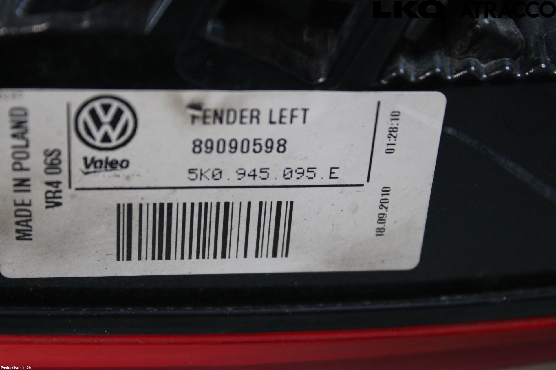 Volkswagen VW GOLF VI 09-13 Bakljus Vänster