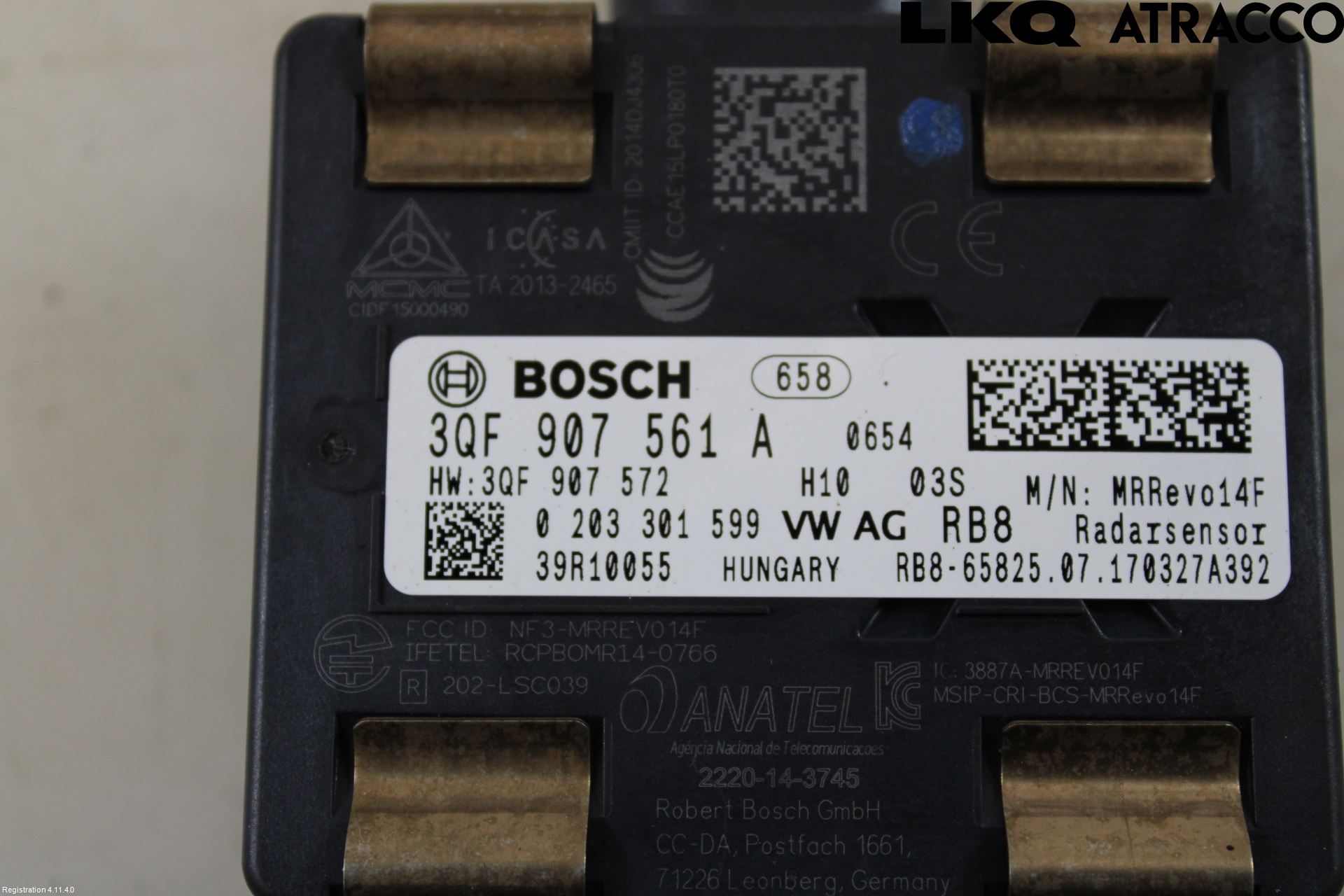 Volkswagen VW GOLF / E-GOLF VII 13-20 Sensor Aktivt Kollisionsskydd