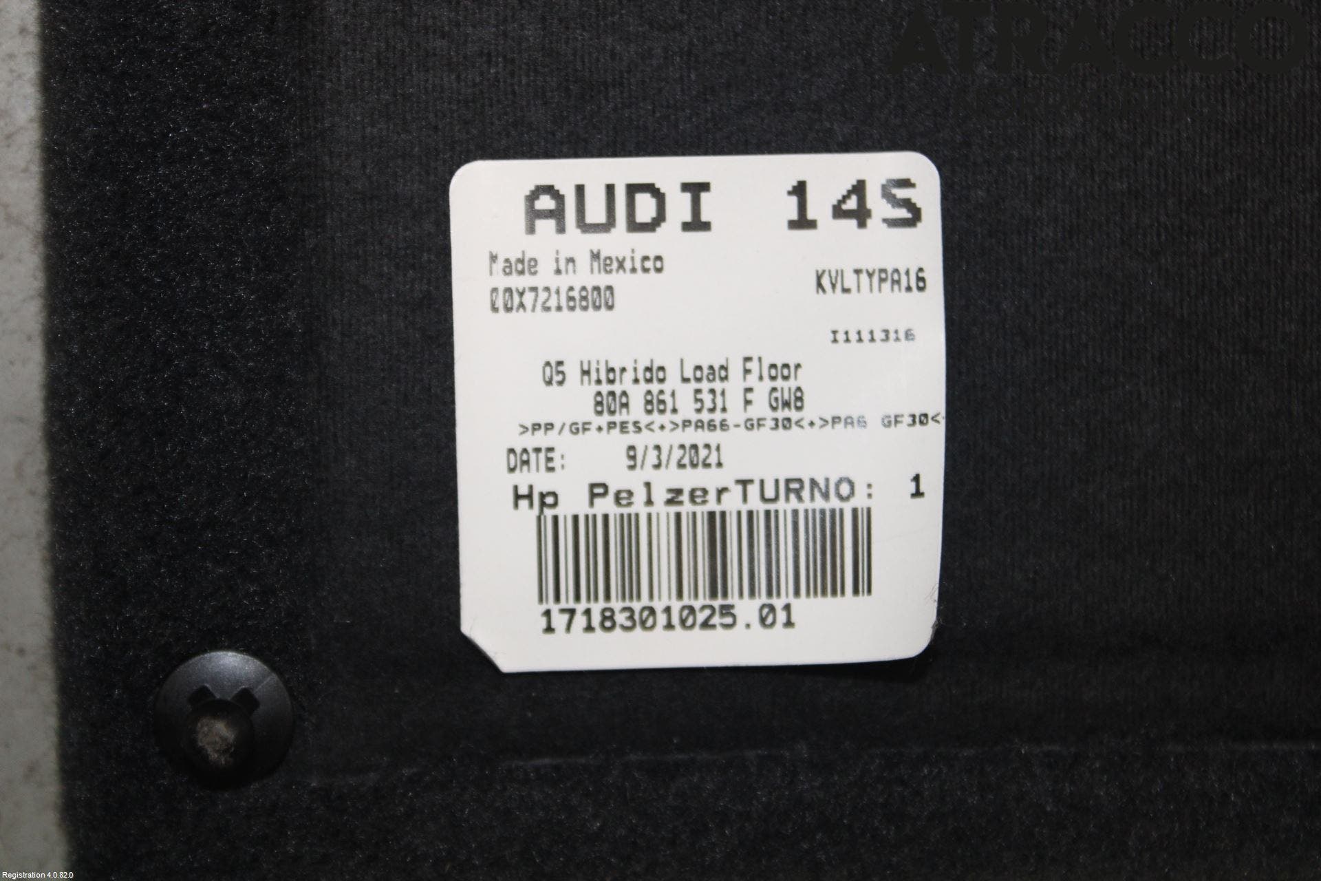 Audi Q5/SQ5 17- Bagage Golv