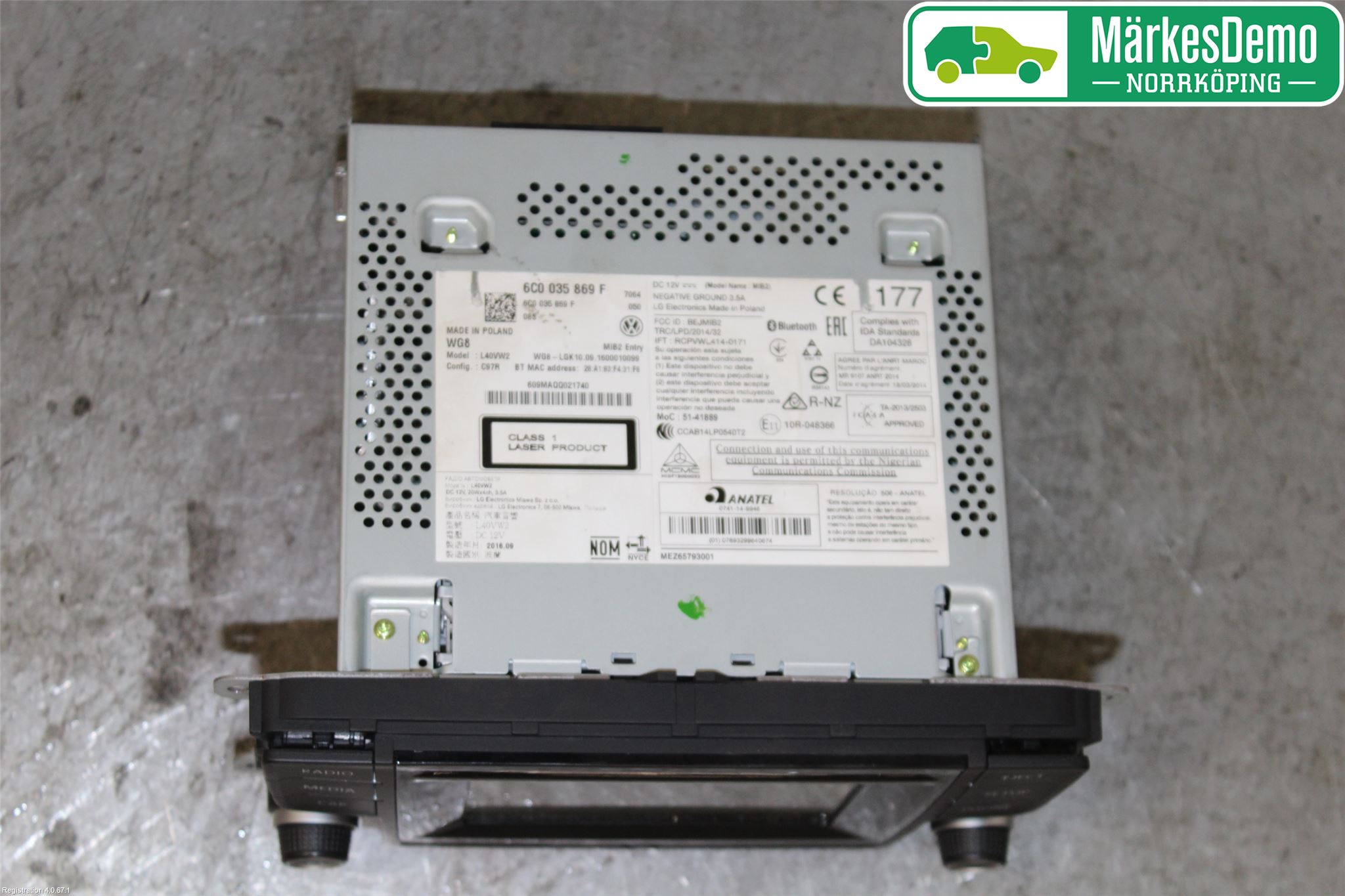 Volkswagen VW POLO 10-17 Cd Radio - Multimediapanel