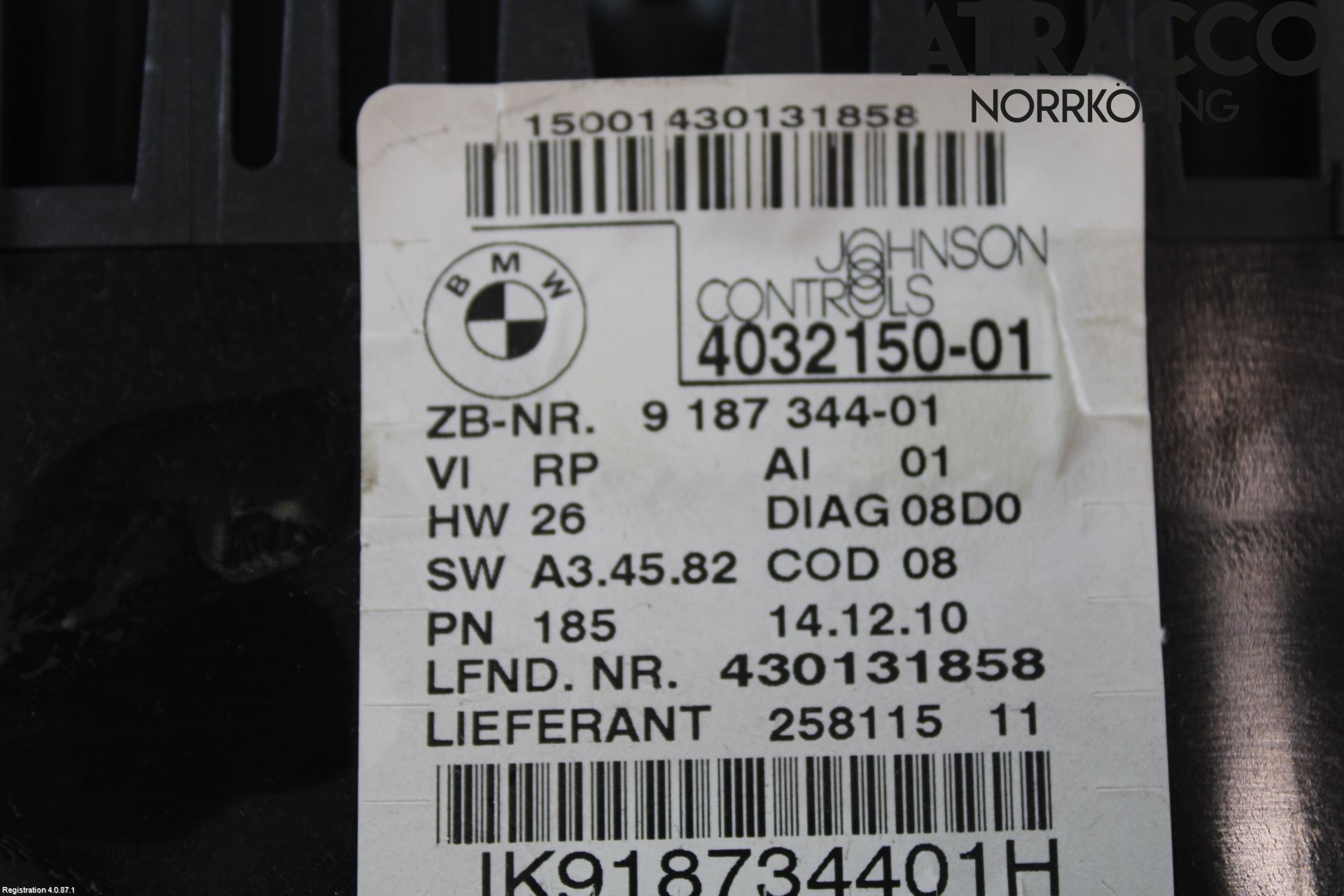 BMW 3 E90/91 SED/TOU 05-12 Instrument Komb
