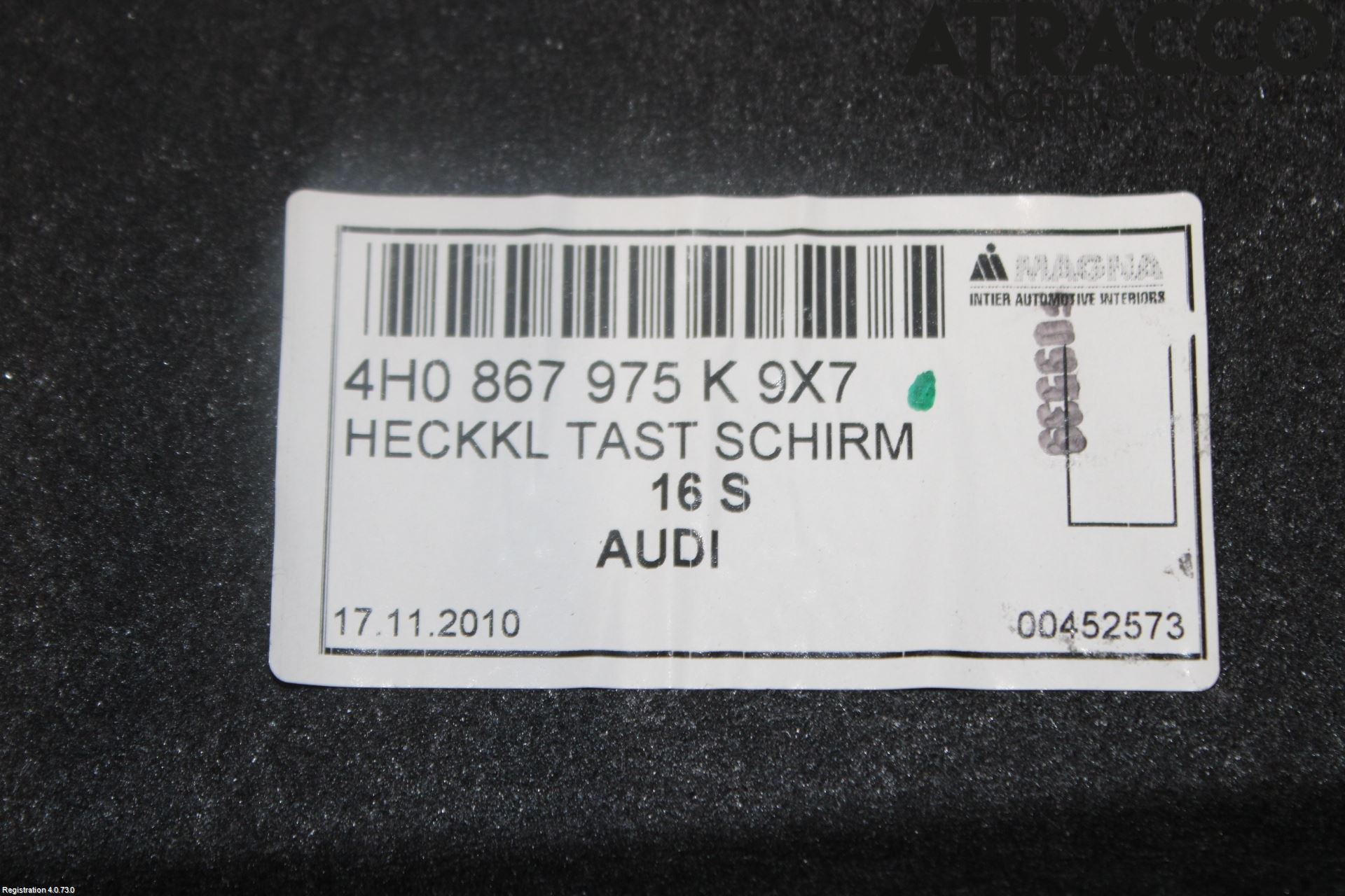 Audi A8/S8 4H 10-17 Inredning Bakluckeklädsel