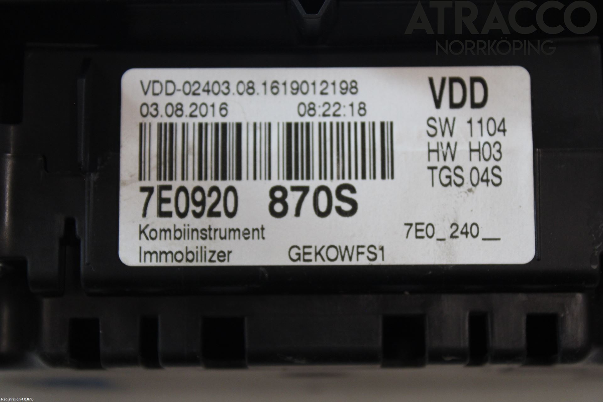 Volkswagen VW TRANSP/CARAVELLE (T6) 16-22 Instrument Komb