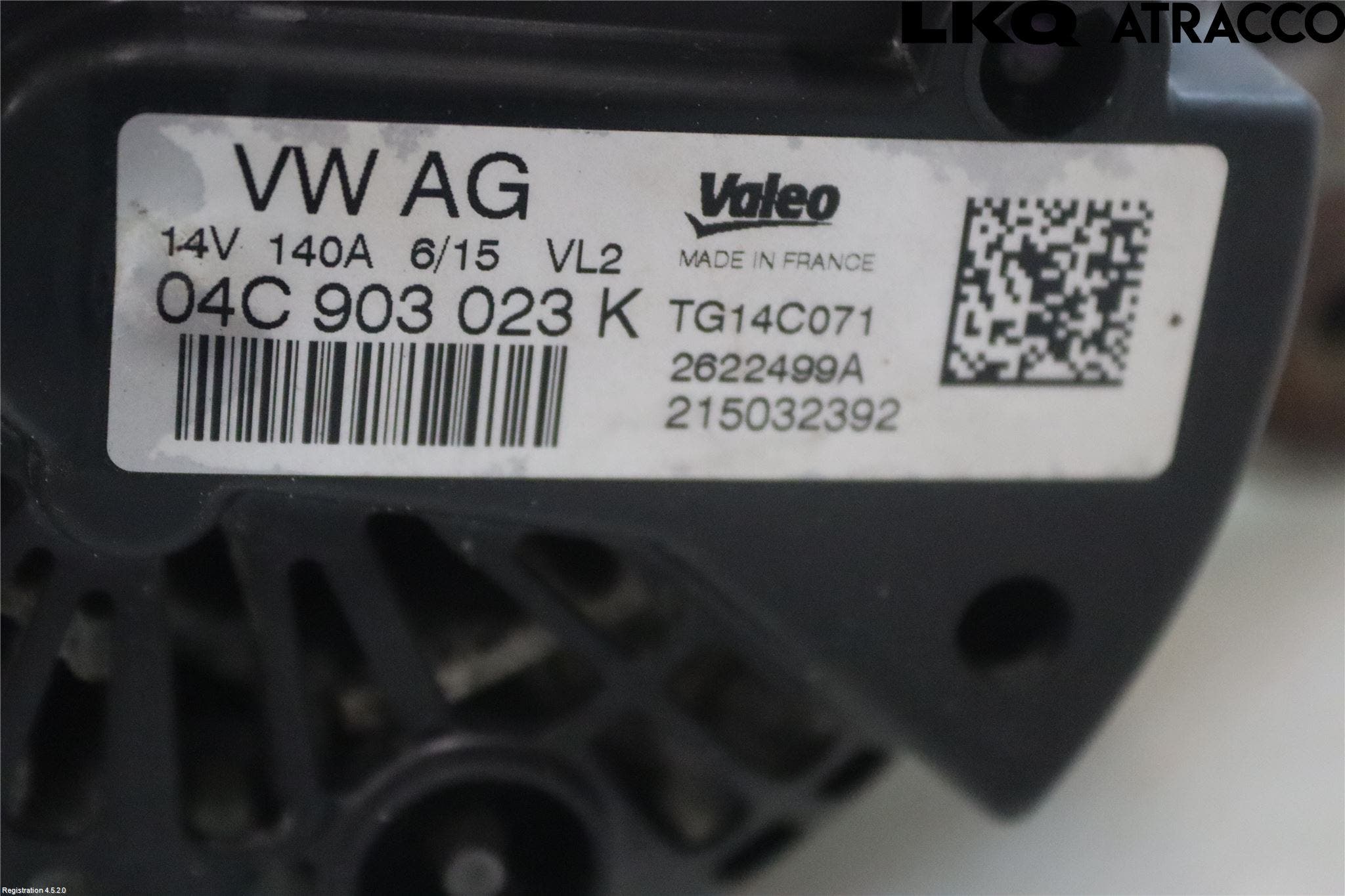 Volkswagen VW GOLF / E-GOLF VII 13-20 Generator