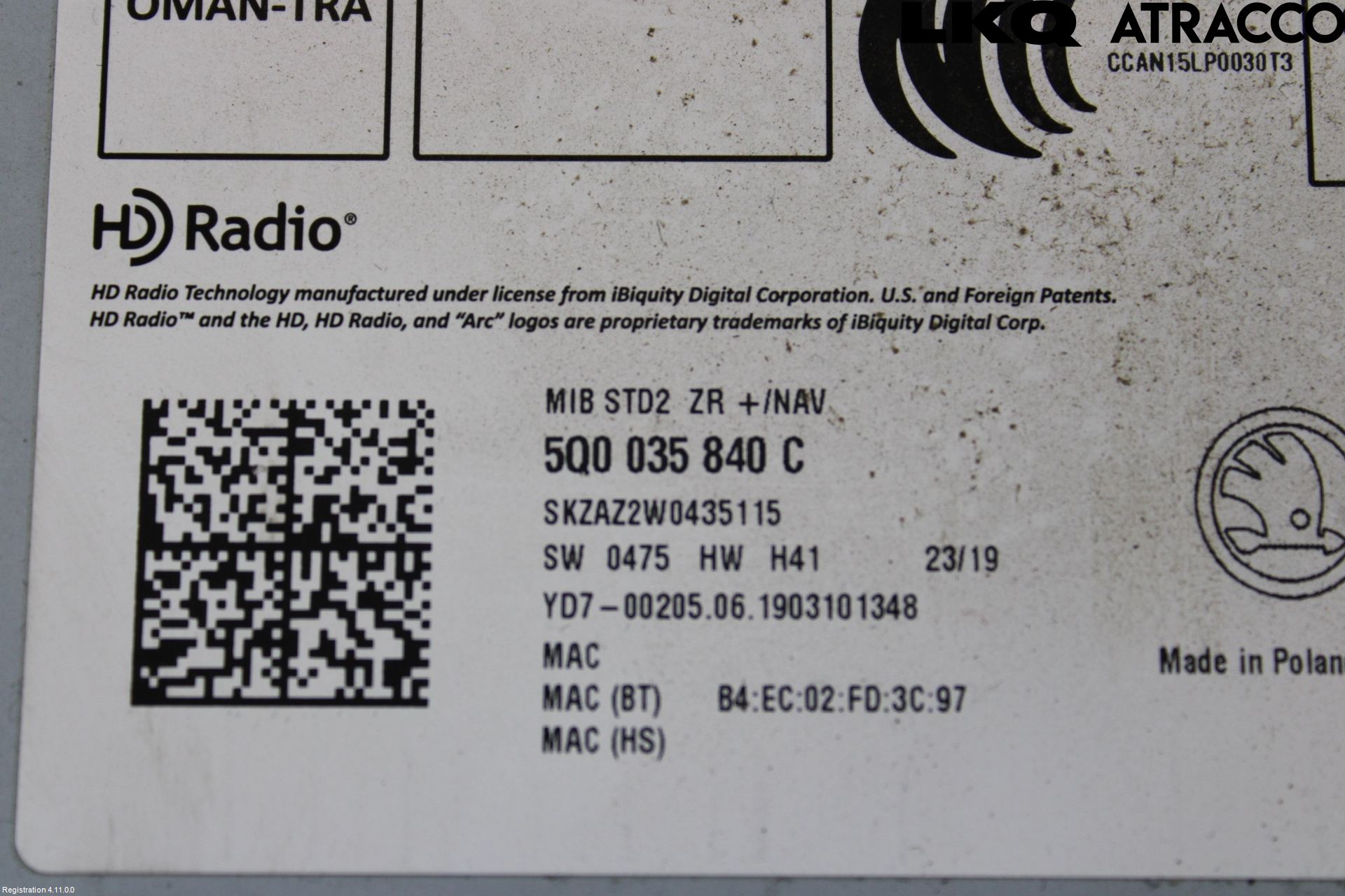 Skoda KODIAQ 17-24 Cd Radio - Multimediapanel