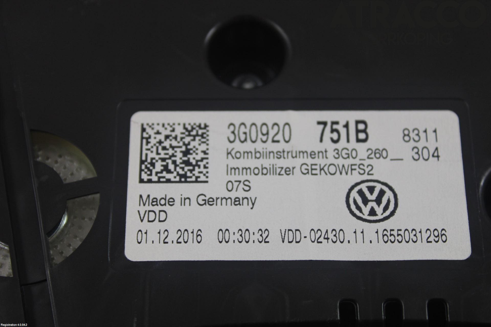 Volkswagen VW PASSAT 15-19 Instrument Komb