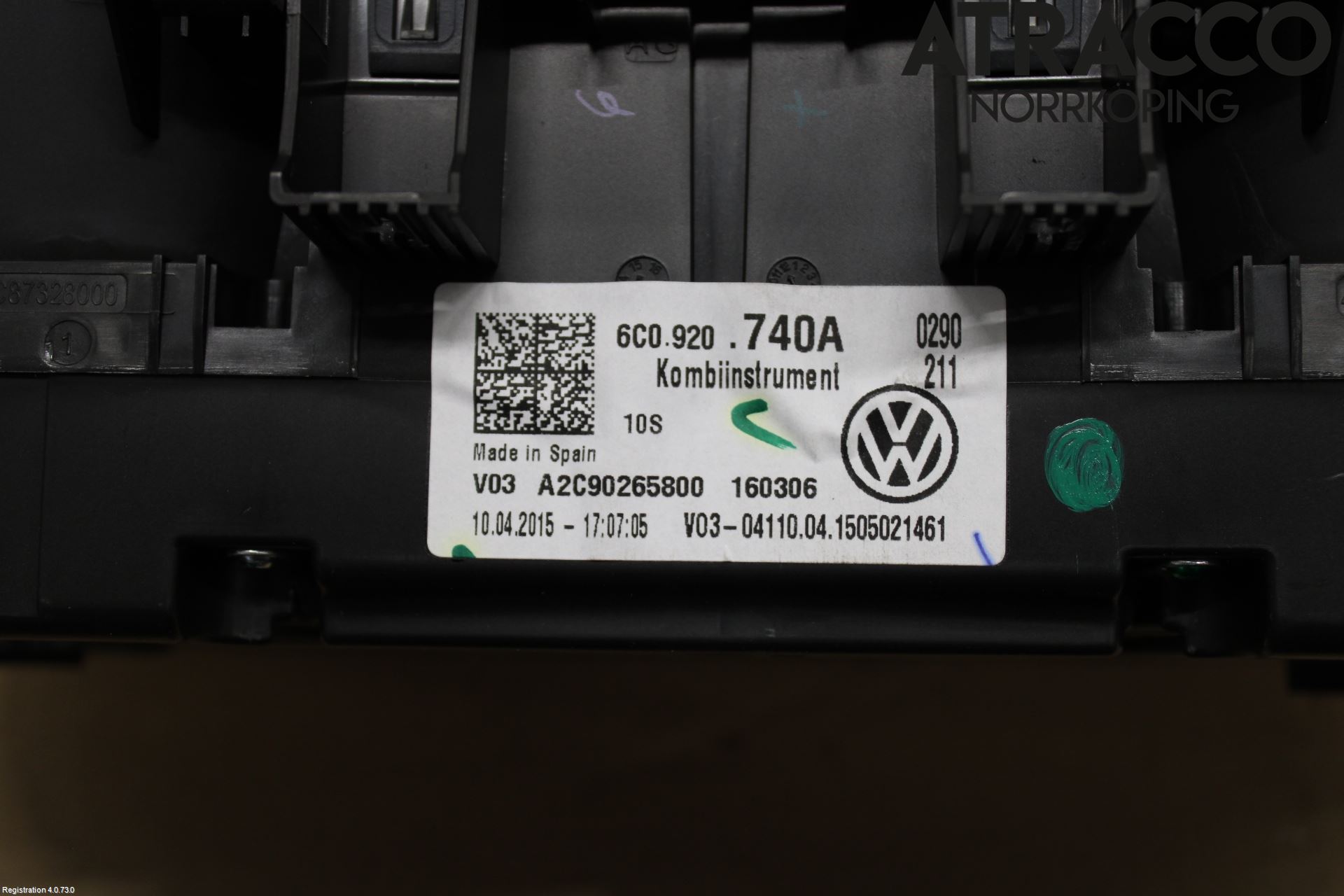 Volkswagen VW POLO 10-17 Instrument Komb