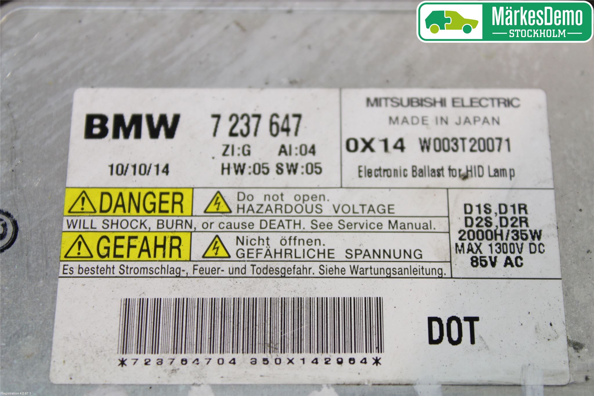 BMW 5 F10/F11/F18 09-17 Styrenhet Strålkastare