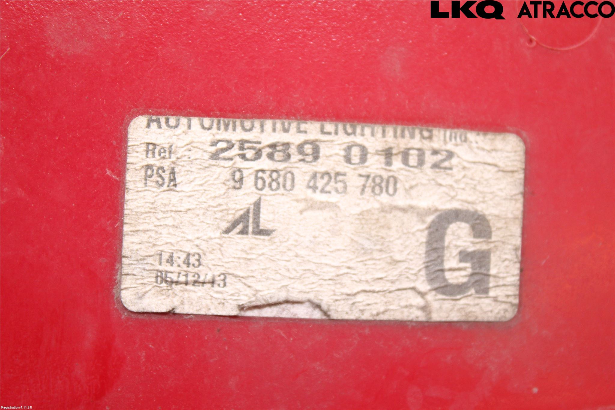 Peugeot 308 08-13 Bakljus Vänster