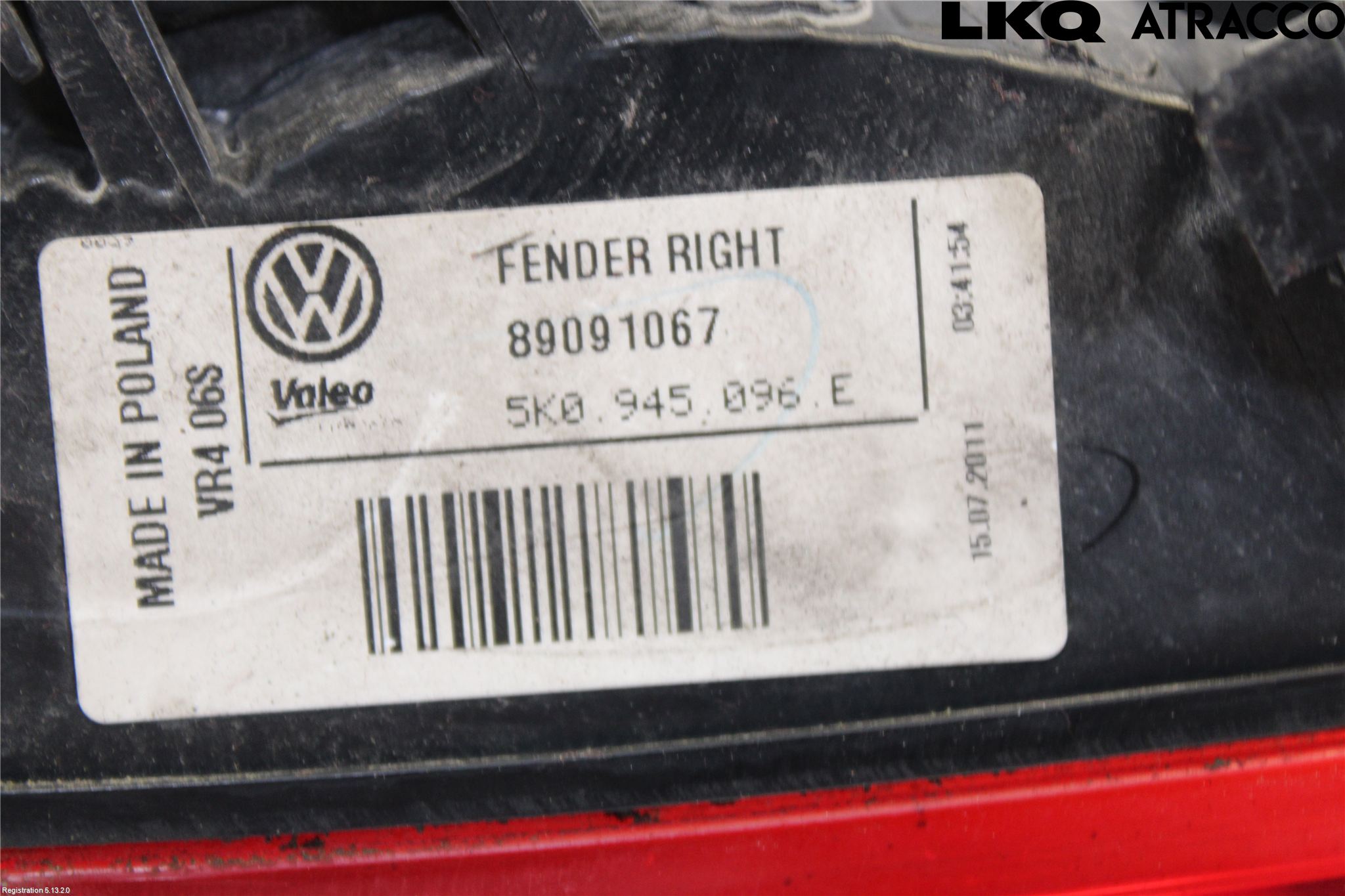 Volkswagen VW GOLF VI 09-13 Bakljus Höger
