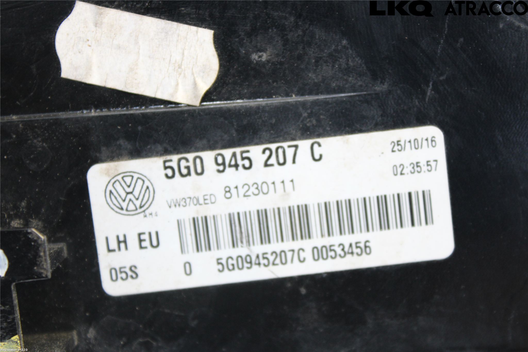 Volkswagen VW GOLF / E-GOLF VII 13-20 Bakljus Vänster