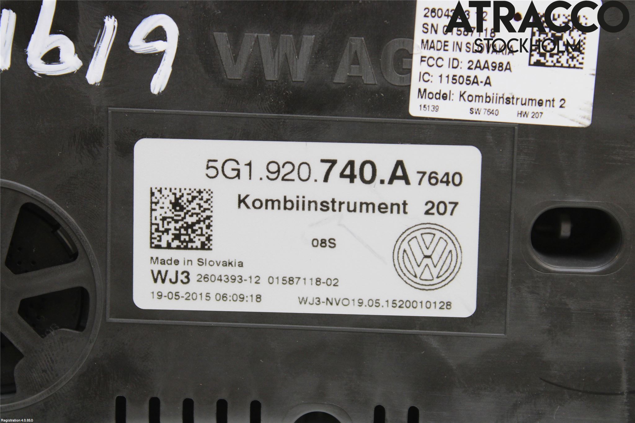 Volkswagen VW GOLF / E-GOLF VII 13-20 Instrument Komb