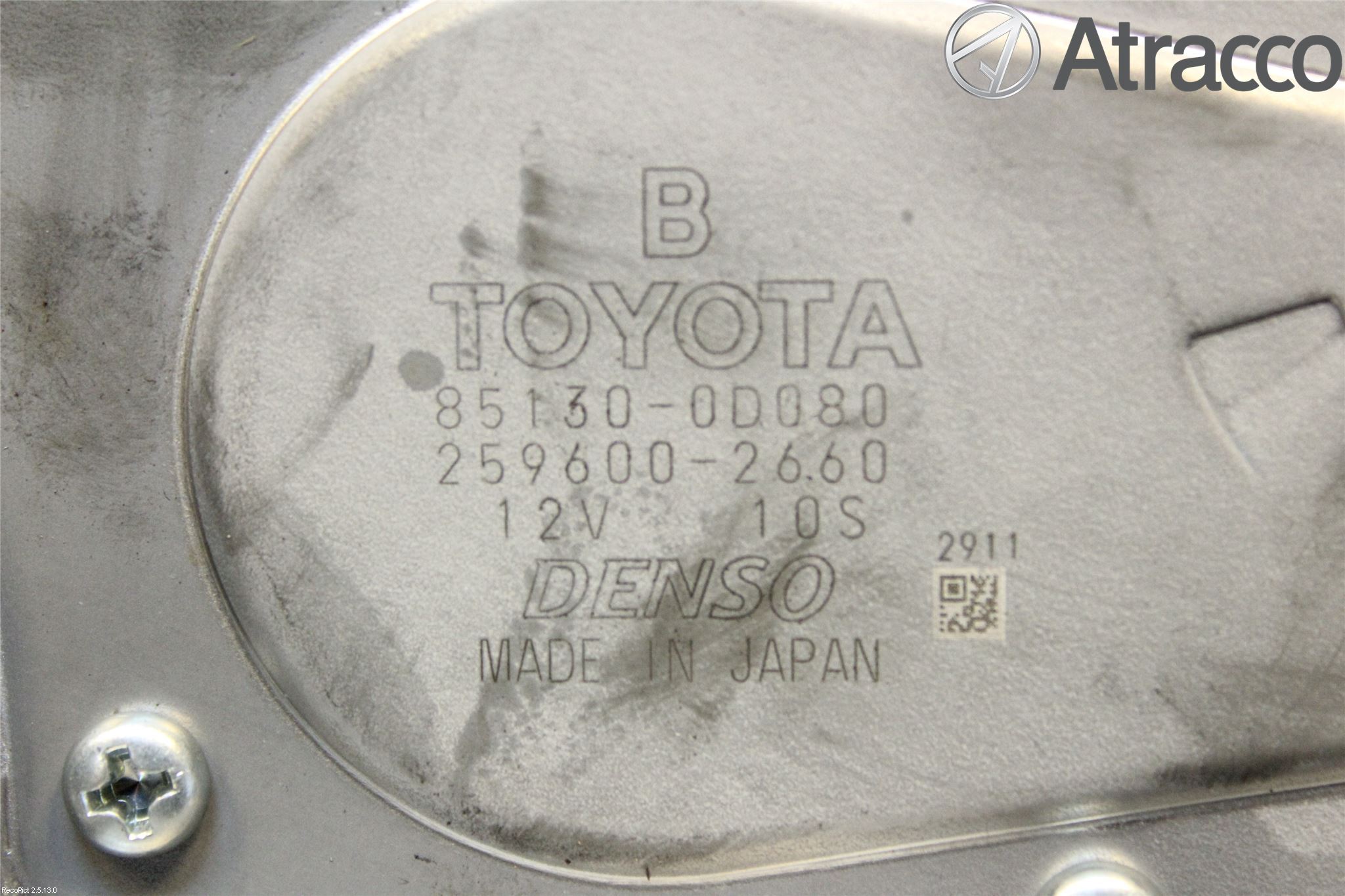 Toyota YARIS XP130 15-20 Torkarmotor Baklucka