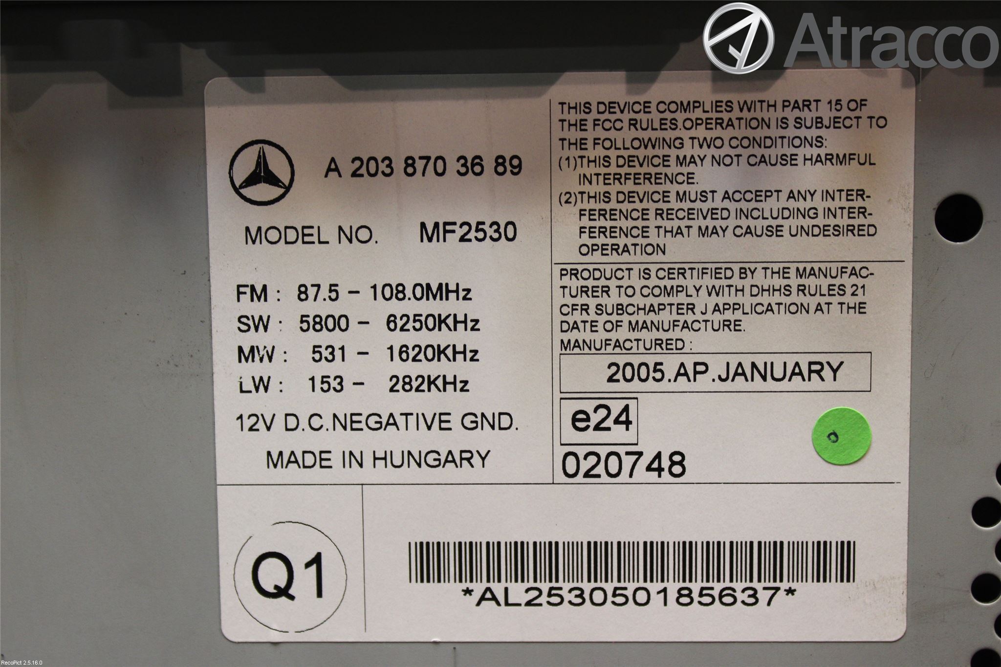 Mercedes-Benz MB C (203) 00-07 Cd Radio - Multimediapanel
