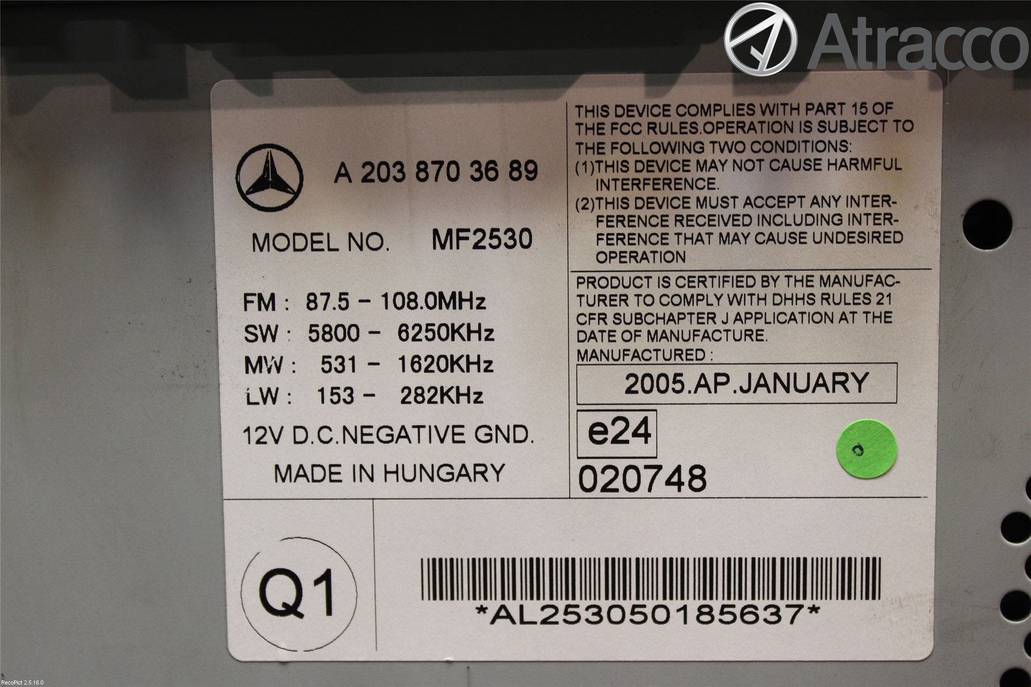 Mercedes-Benz MB C (203) 00-07 Cd Radio - Multimediapanel