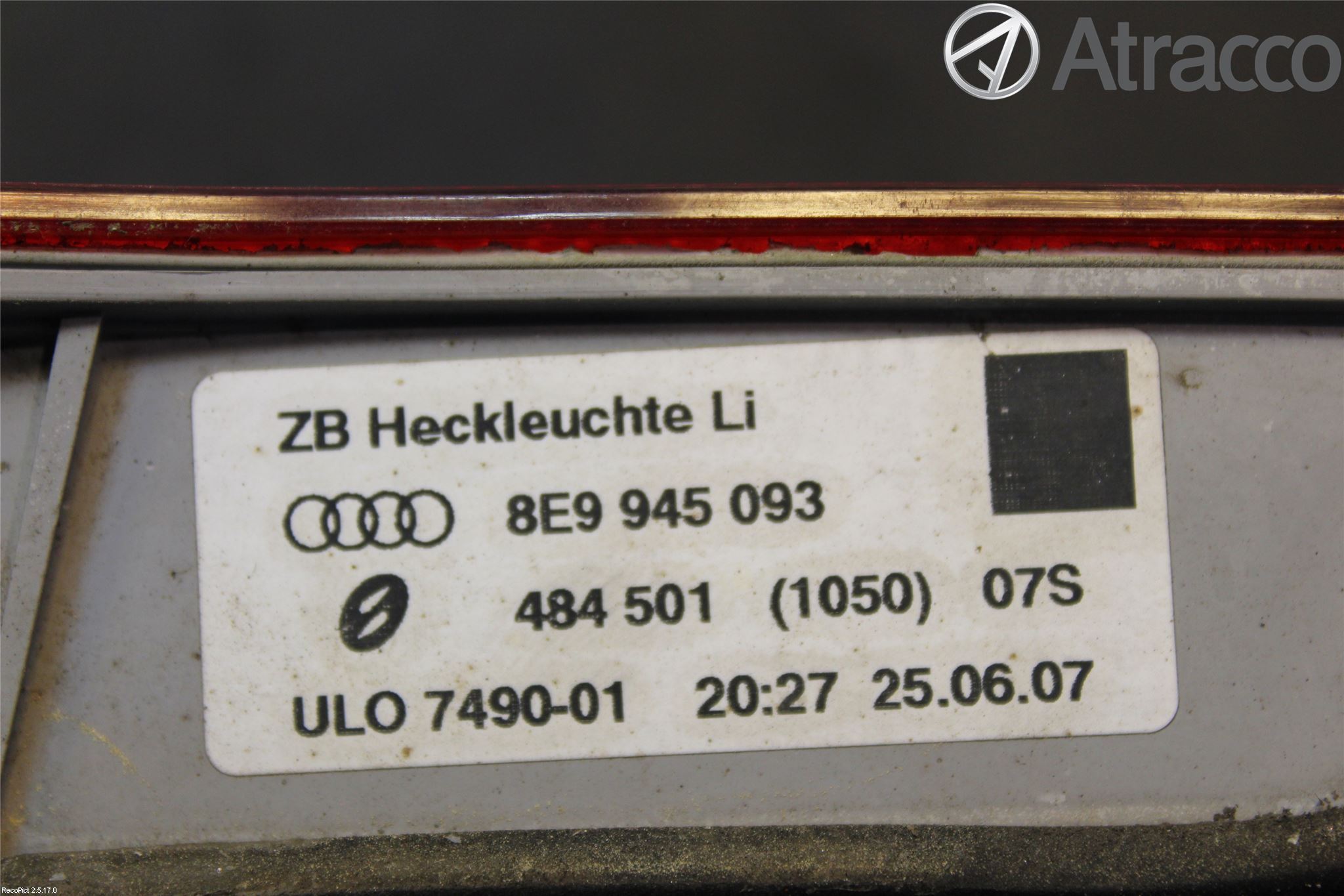 Audi A4/S4 05-07 Bakljus Lucka Vä