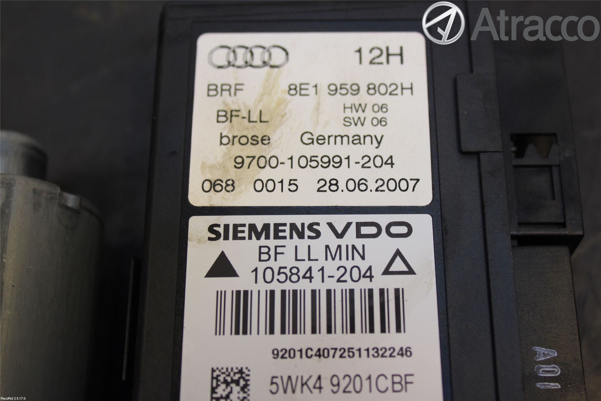 Audi A4/S4 05-07 Fönsterhissmotor