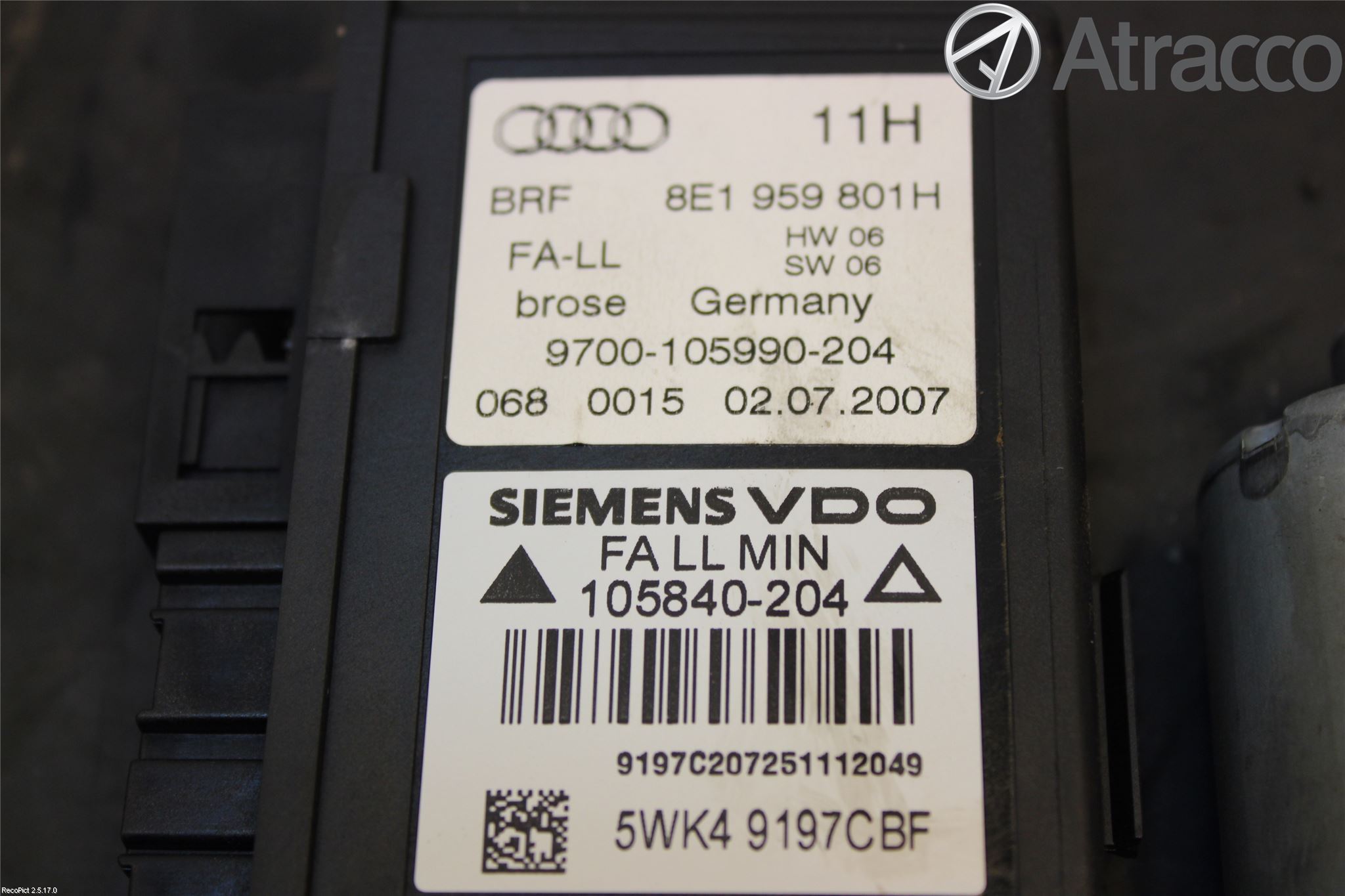 Audi A4/S4 05-07 Fönsterhissmotor