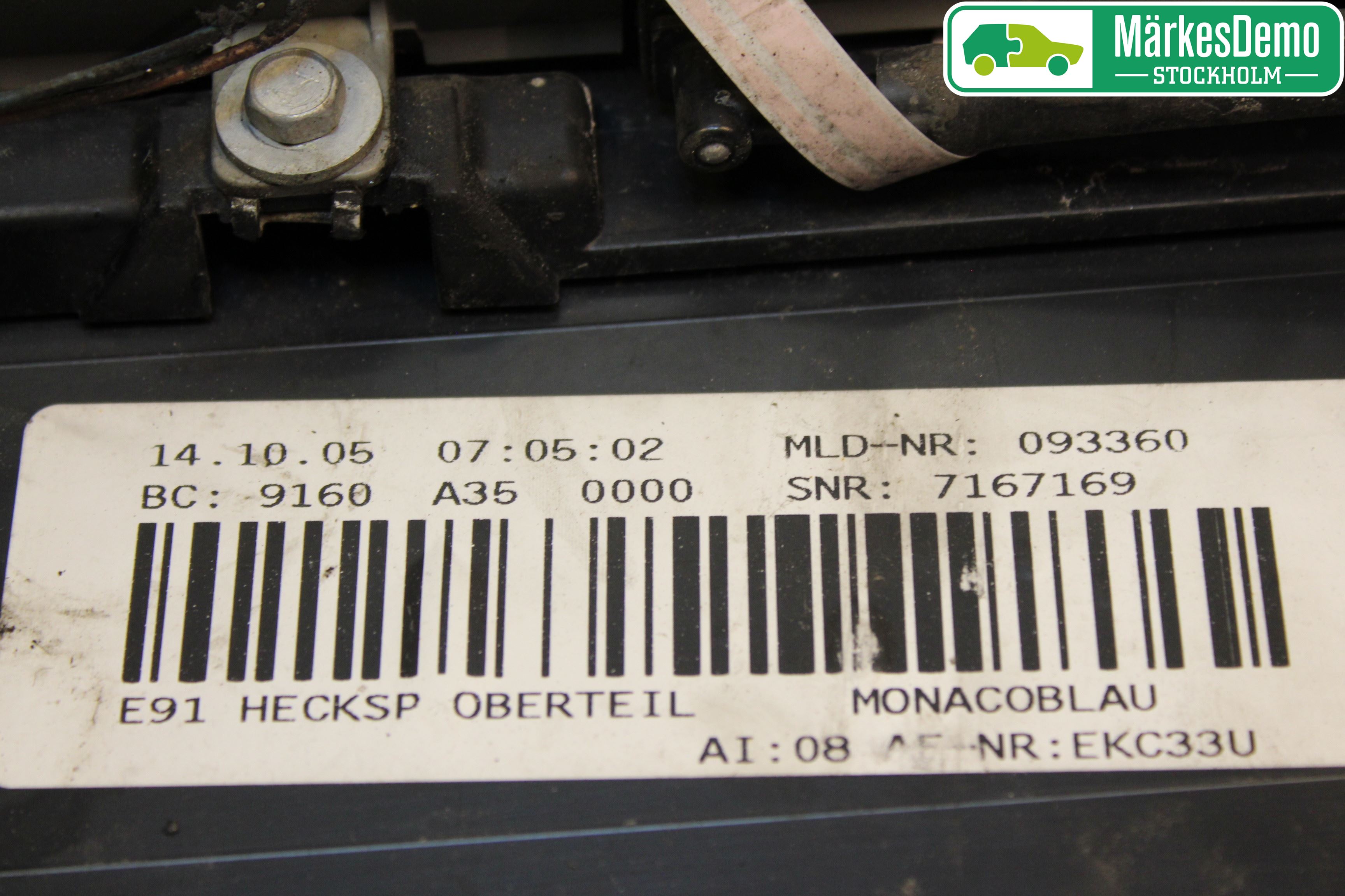 BMW 3 E90/91 SED/TOU 05-12 Spoiler Baklucka