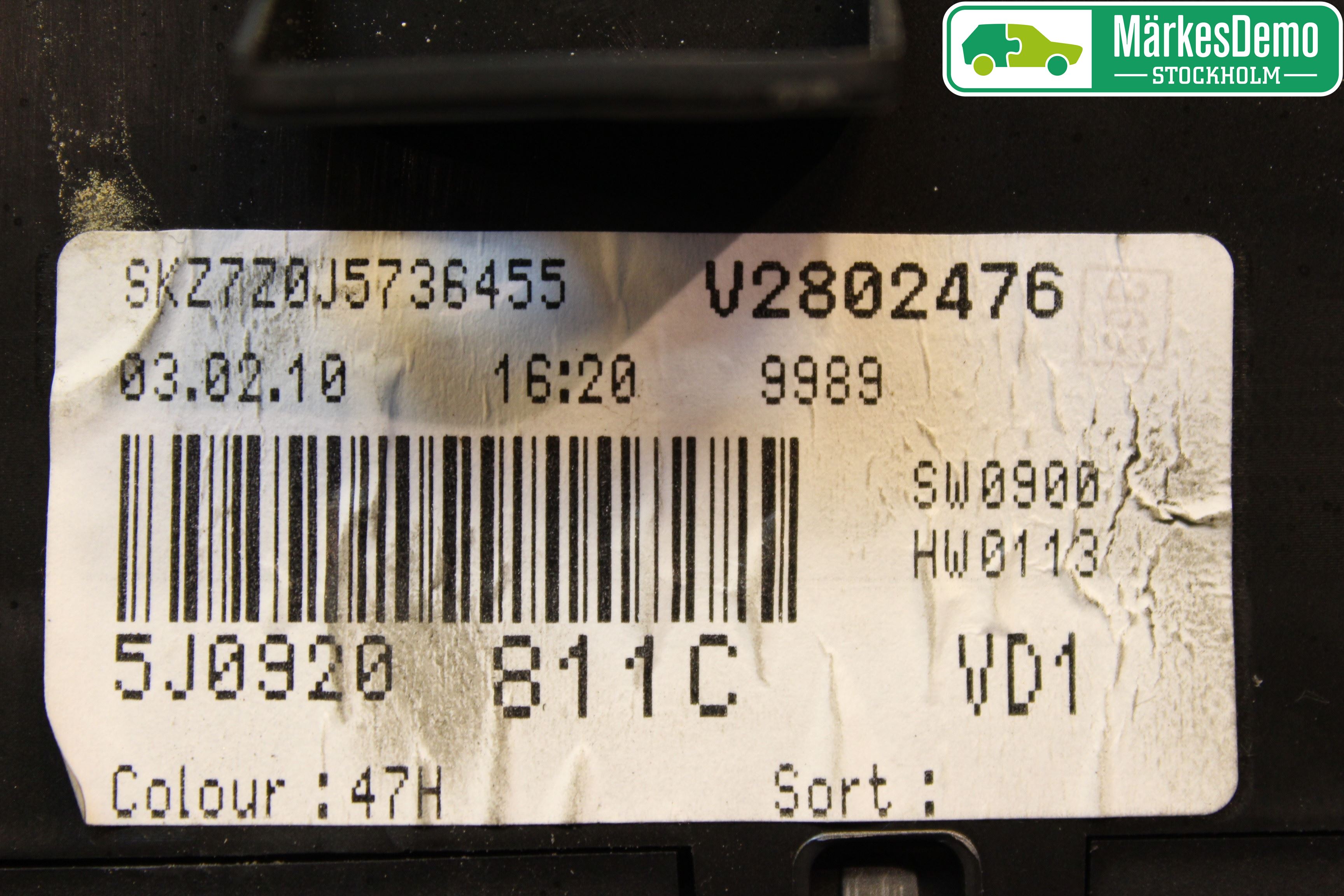 Skoda FABIA 07-14 Instrument Komb