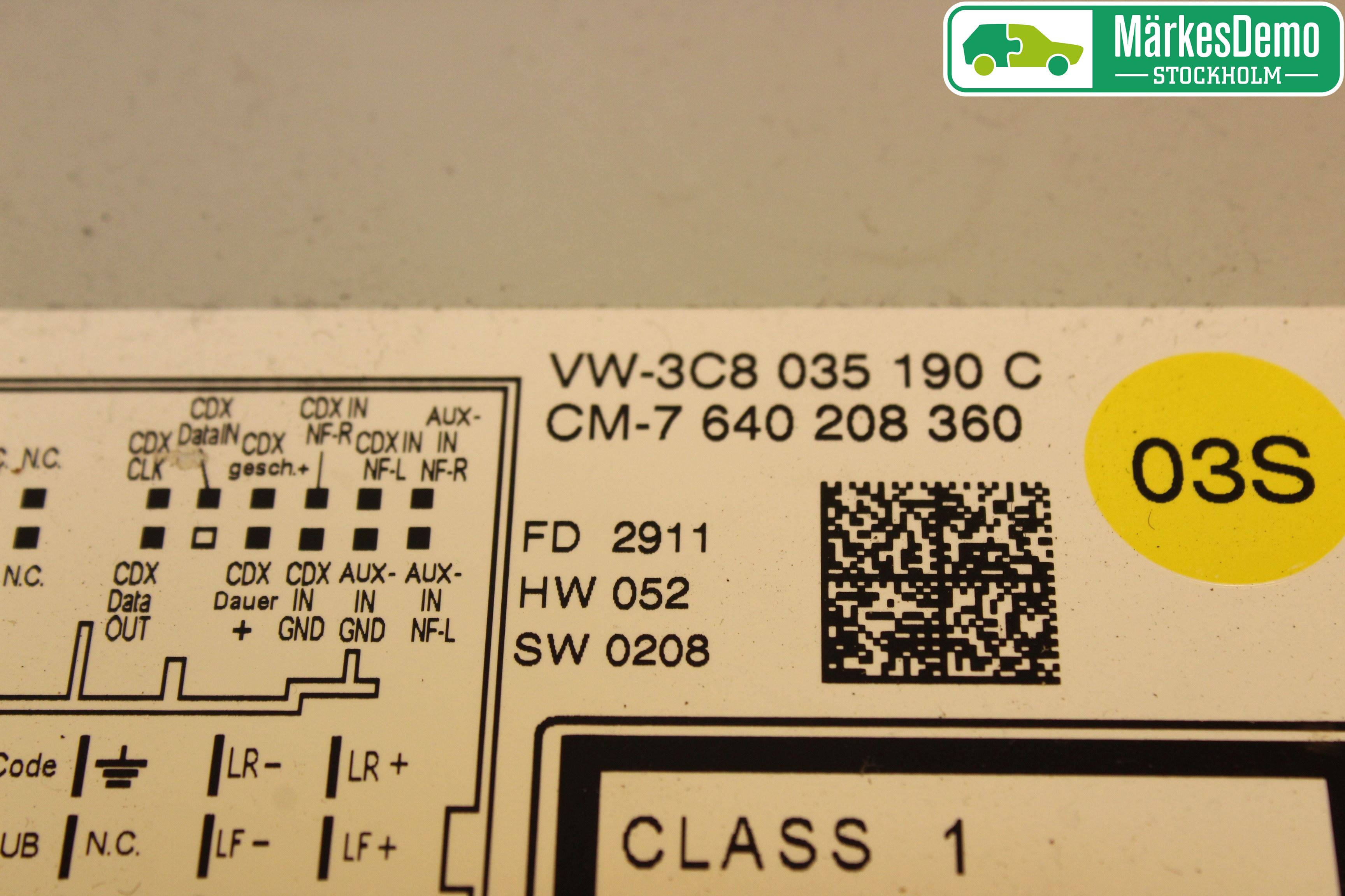 Volkswagen VW PASSAT 11-14 Cd Radio - Multimediapanel