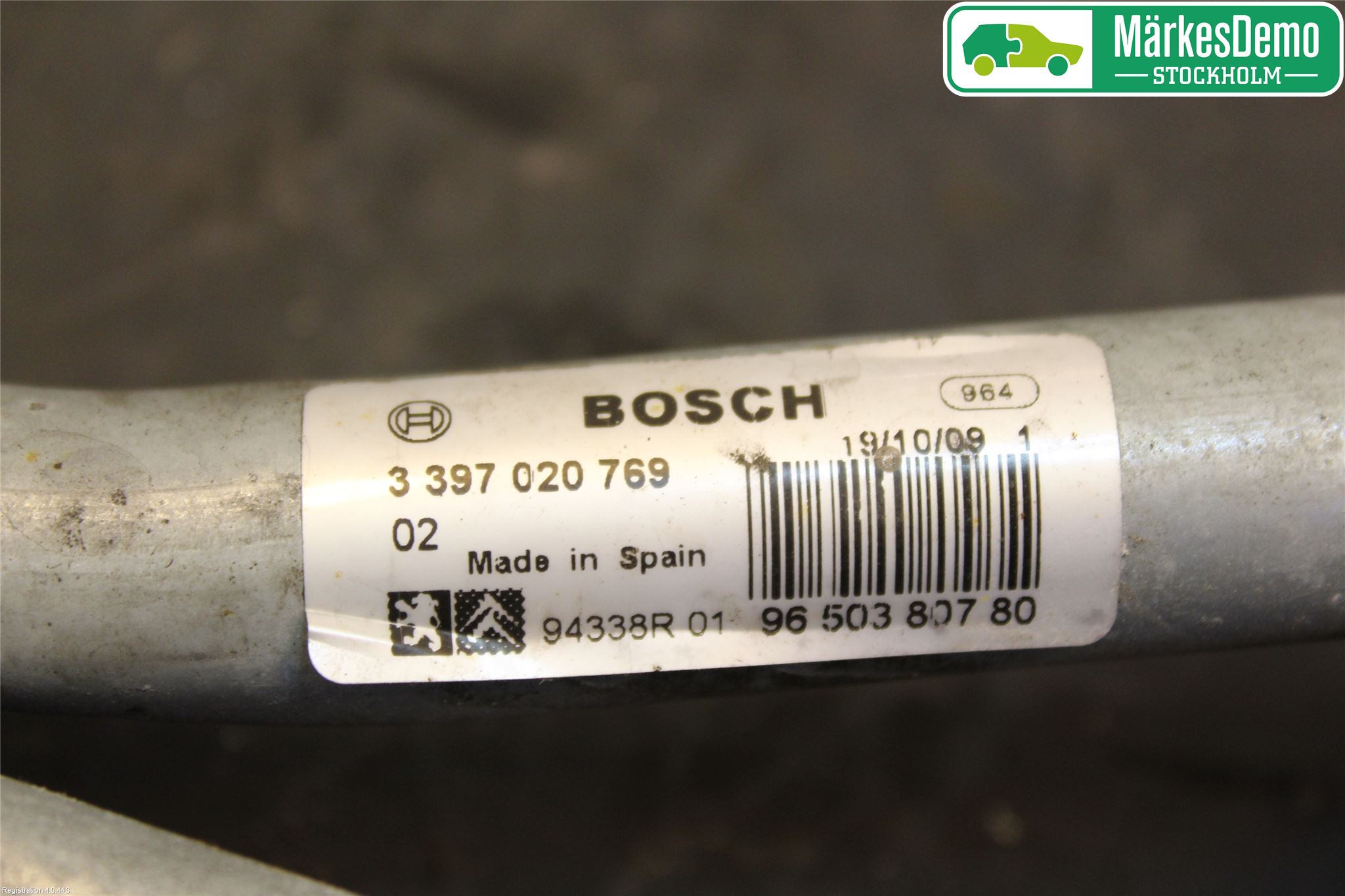 Peugeot 207 Torkarmekanism Vindruta