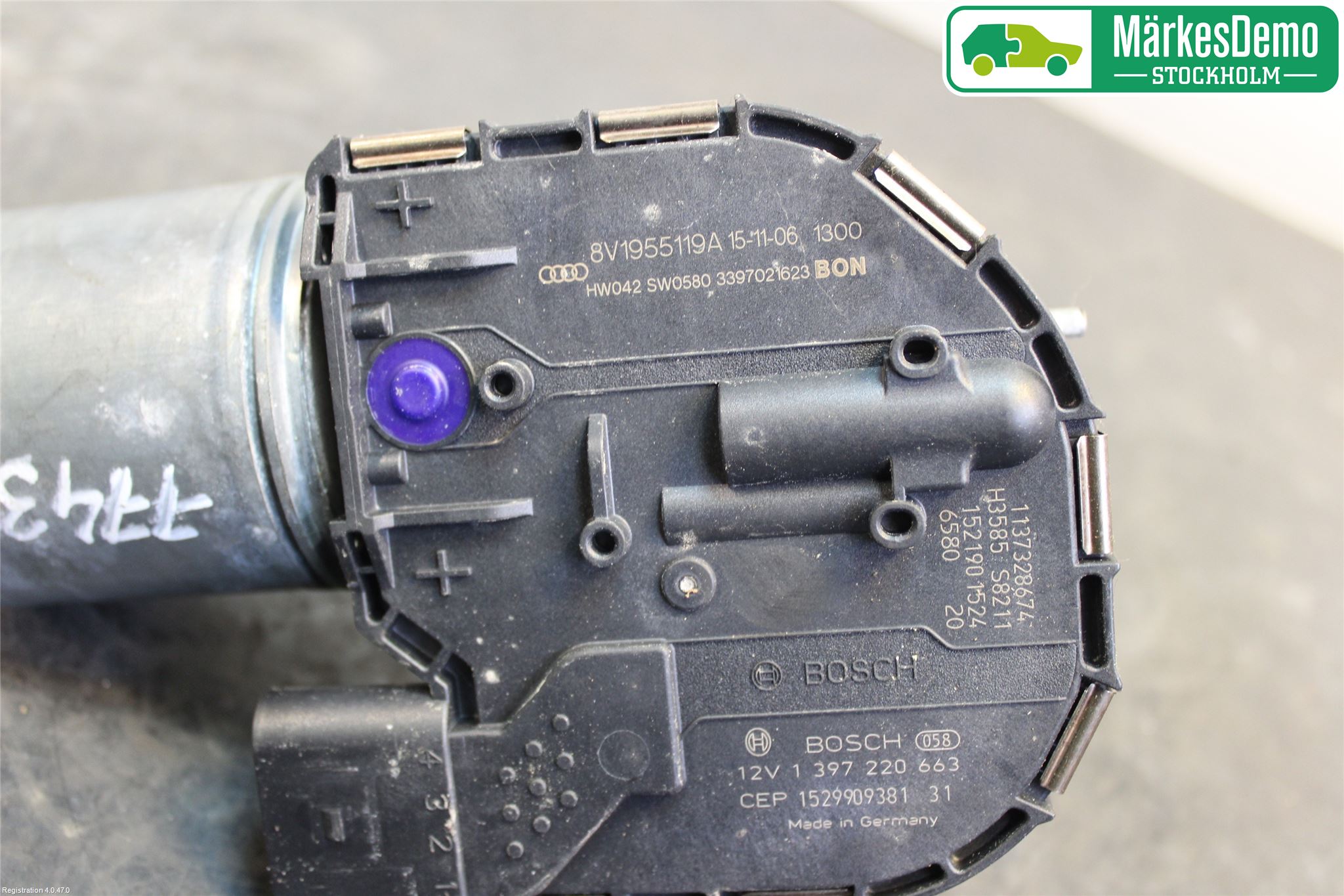 Audi A3/S3 8V 13-20 Torkarmotor Vindruta