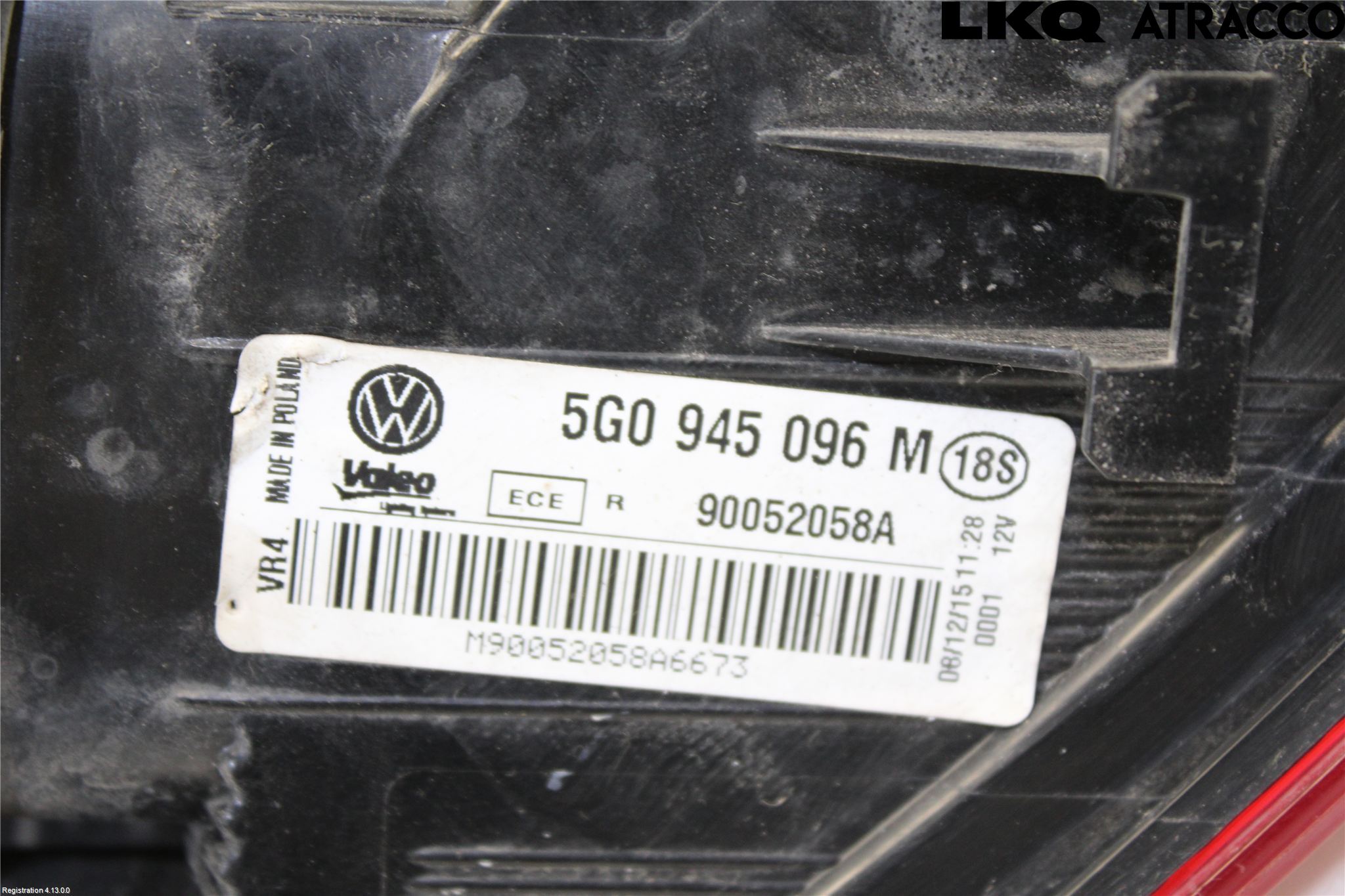 Volkswagen VW GOLF / E-GOLF VII 13-20 Bakljus Höger