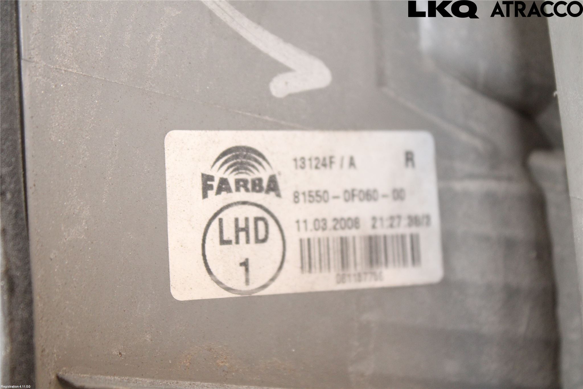 Toyota COROLLA VERSO 08-09 Bakljus Höger