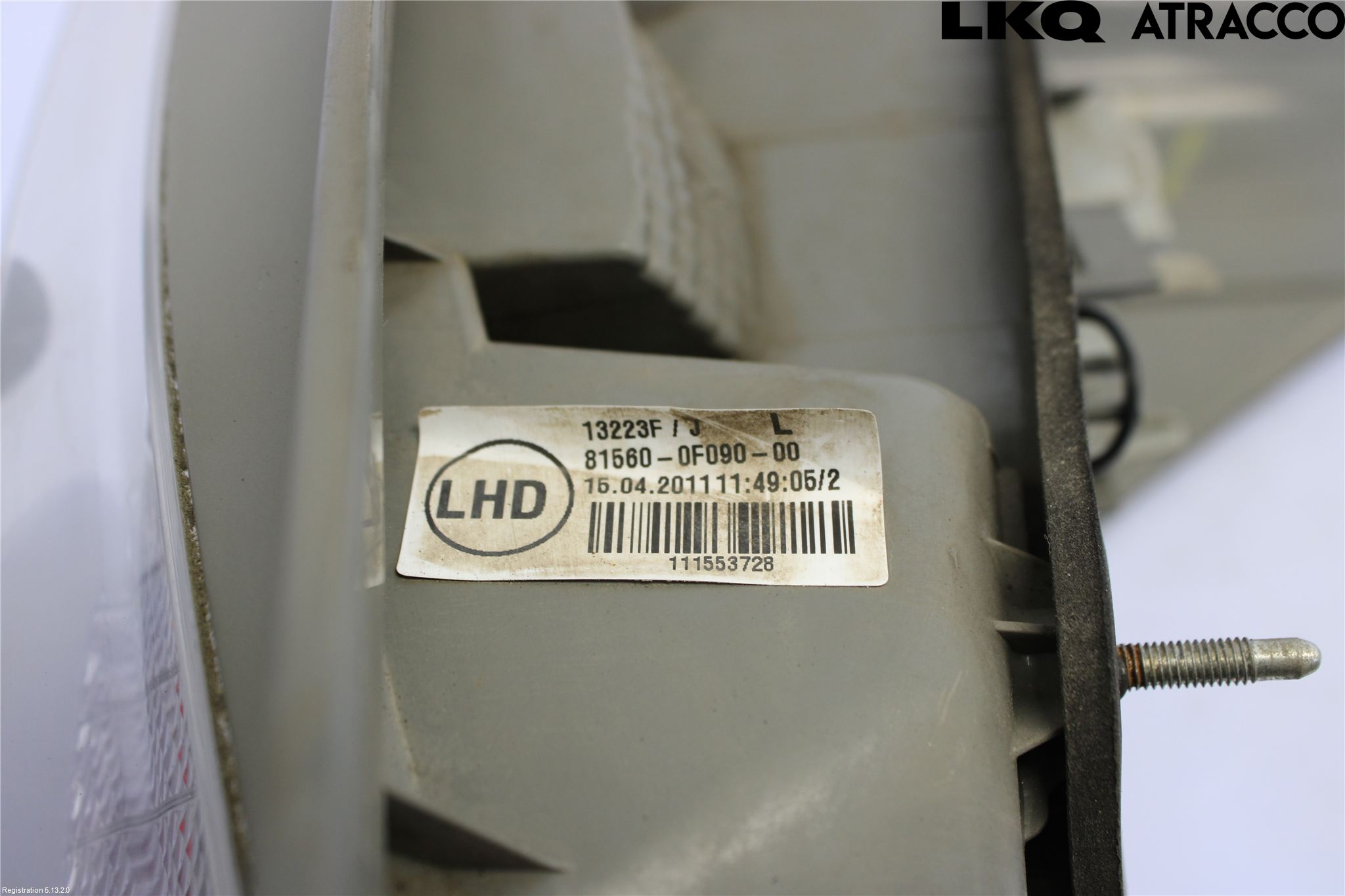Toyota VERSO 09-18 Bakljus Vänster