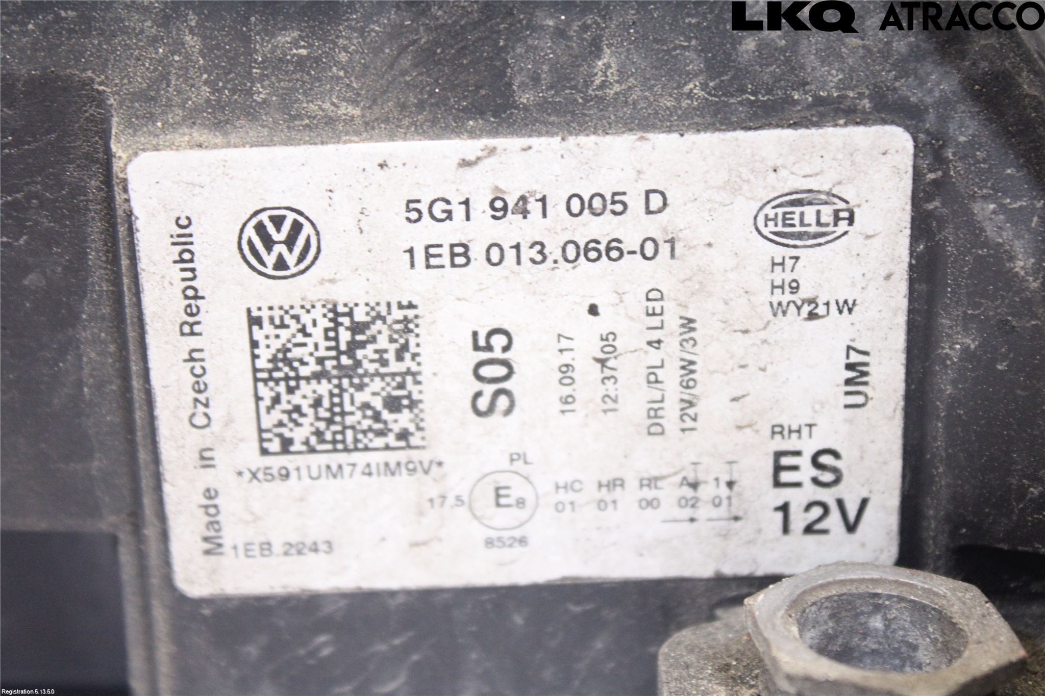 Volkswagen VW GOLF / E-GOLF VII 13-20 Strålkastare Vänster
