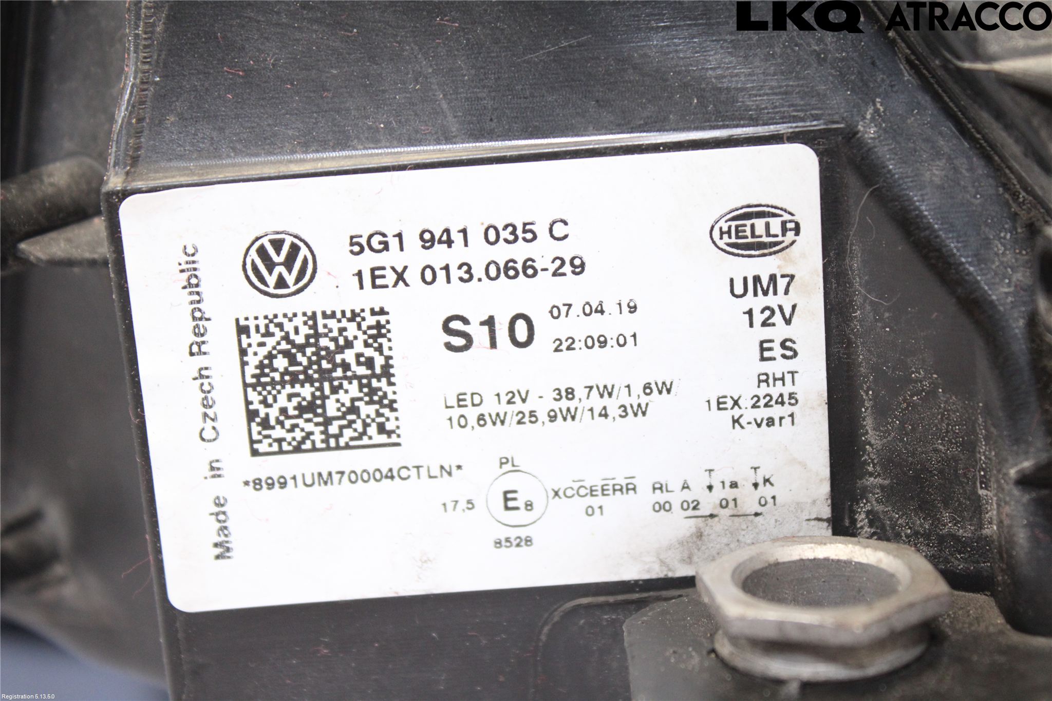 Volkswagen VW GOLF / E-GOLF VII 13-20 Strålkastare Vänster