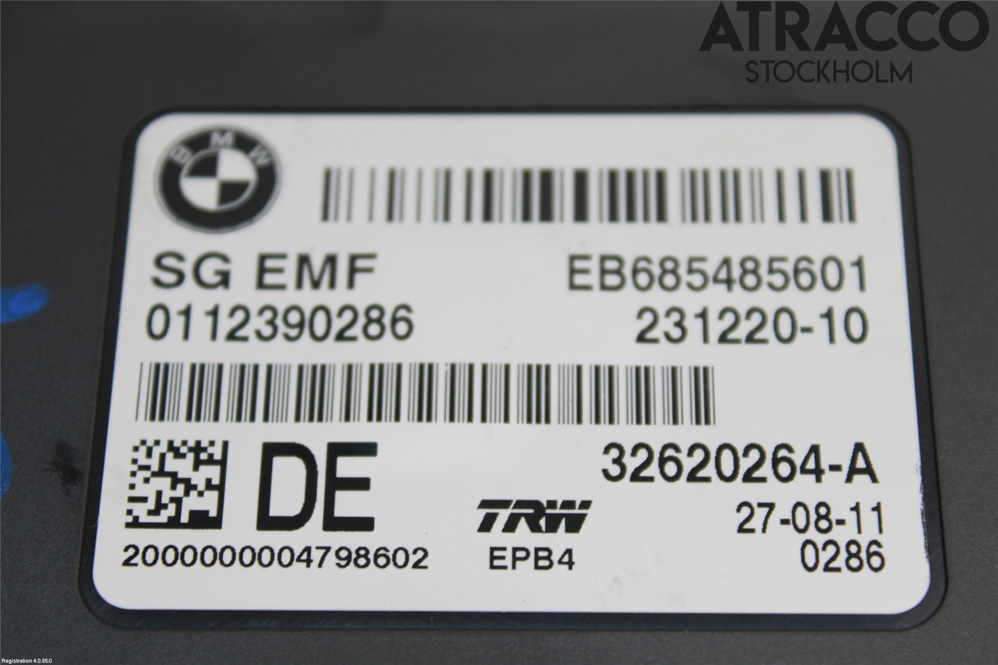 BMW 5 F10/F11/F18 09-17 Styrenhet Parkbroms Epb