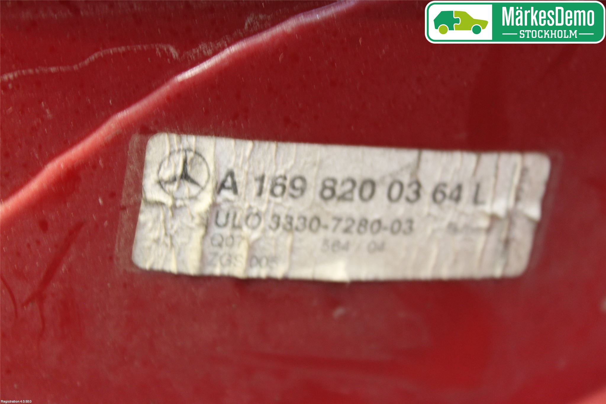 Mercedes-Benz MB A-KLASS (W169) 04-12 Bakljus Vänster