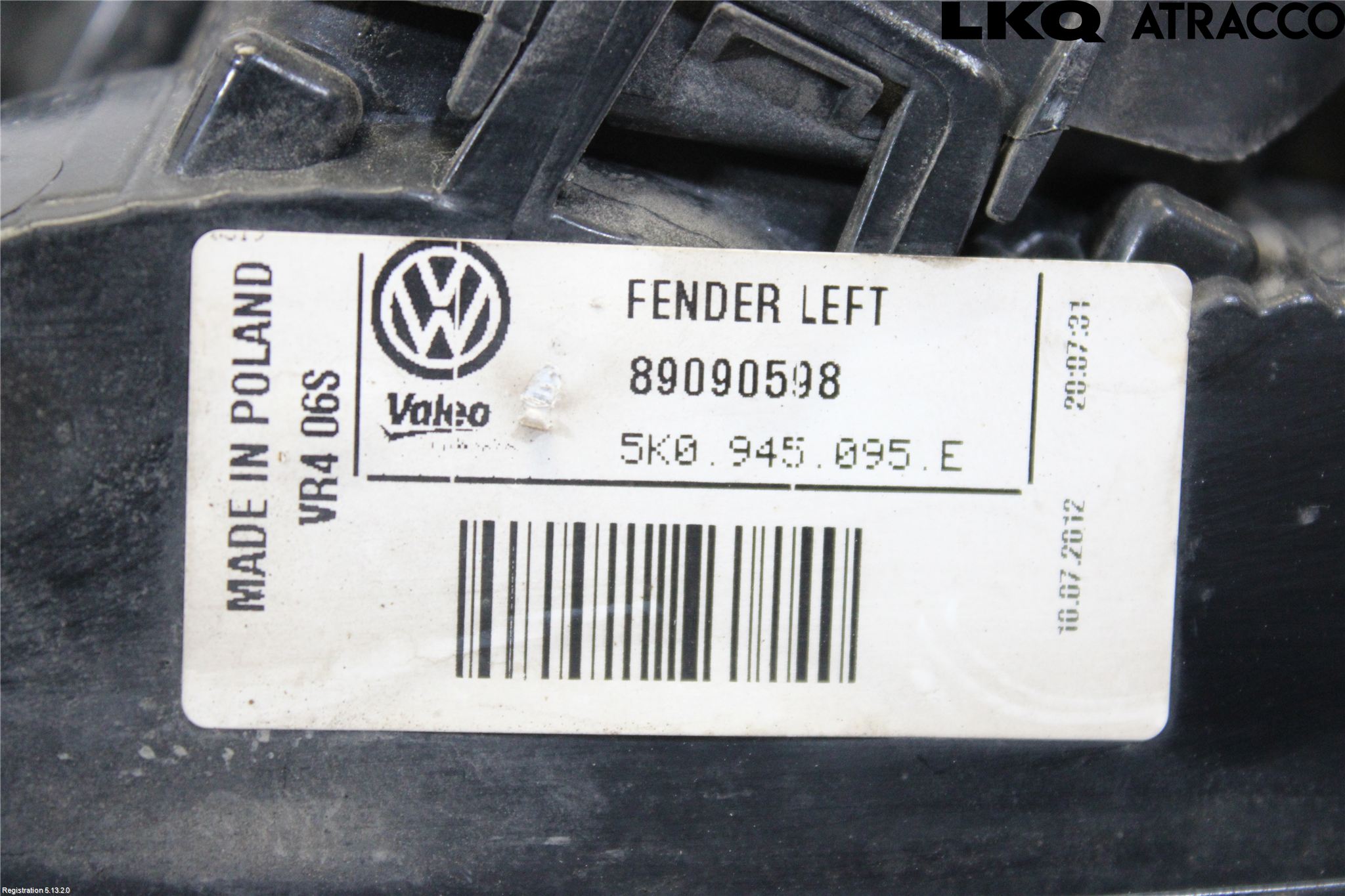 Volkswagen VW GOLF VI 09-13 Bakljus Vänster