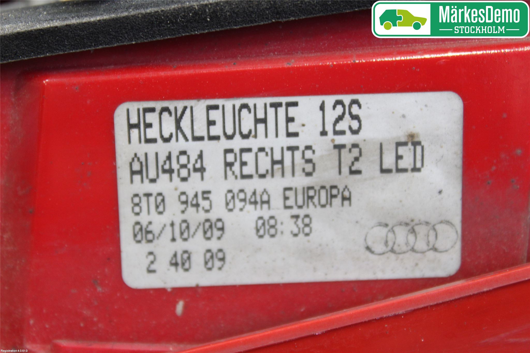 Audi A5 07-16 Bakljus Lucka Hö