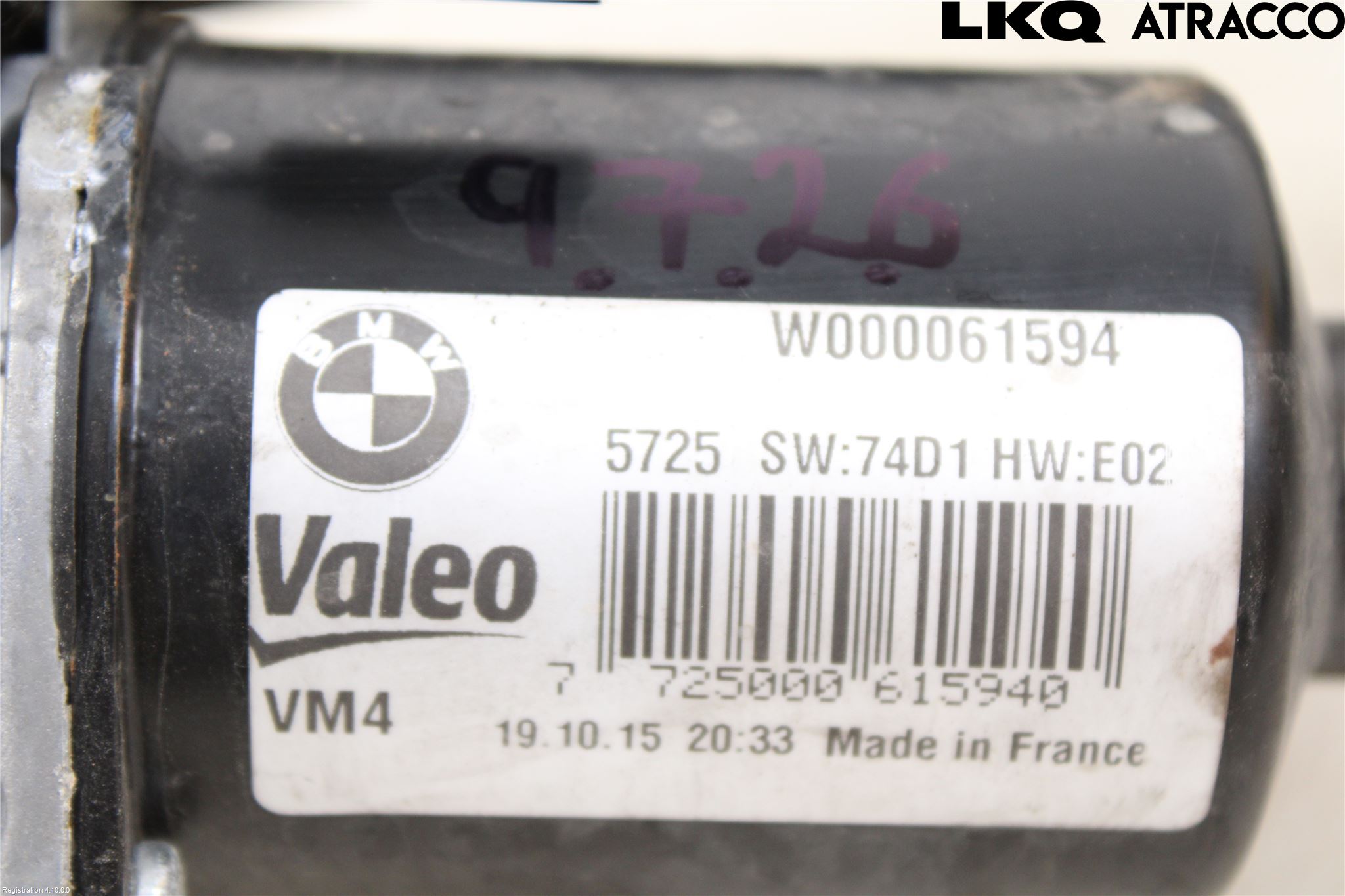 BMW 7 G11/G12 15-22 Torkarmotor Vindruta